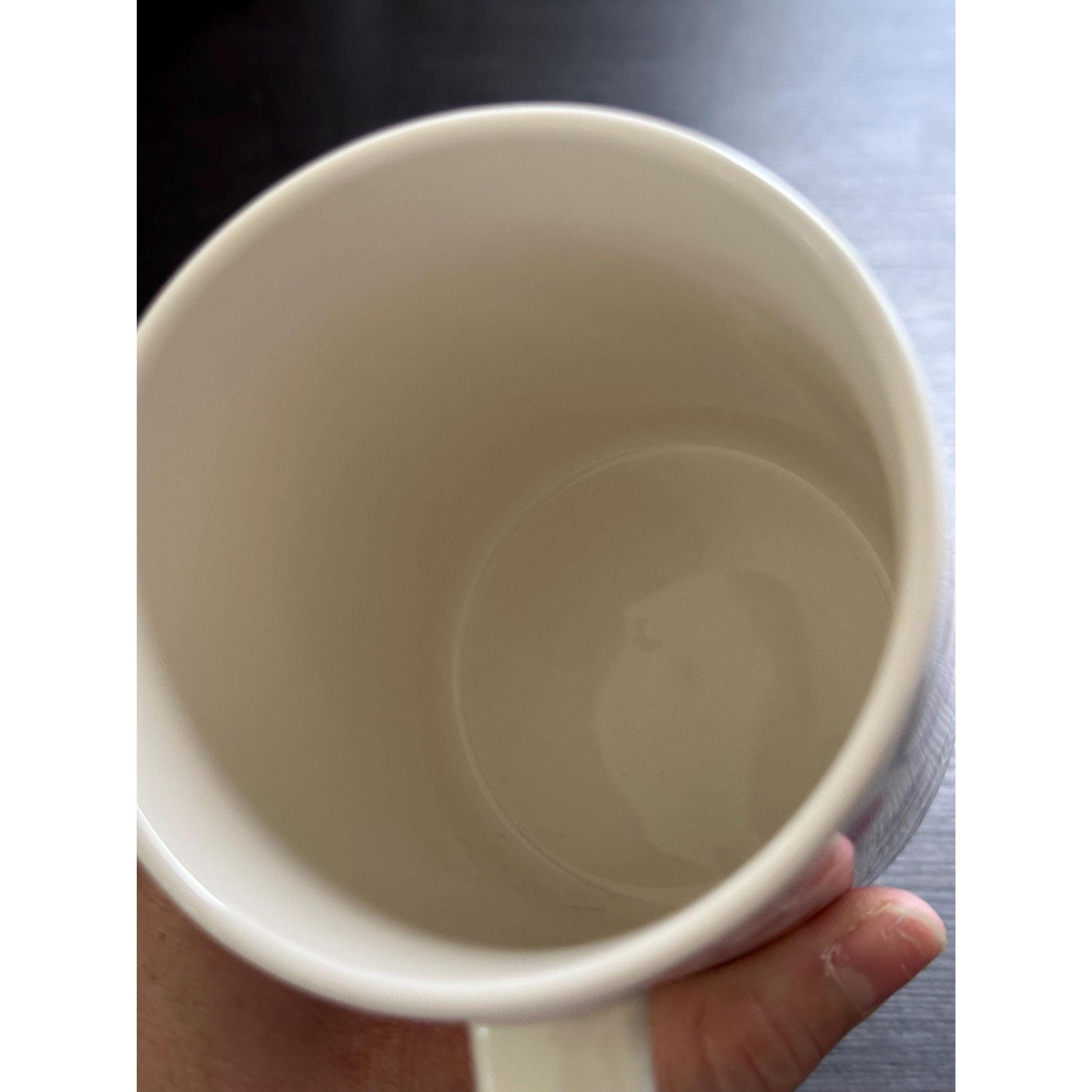 Cherry Print Stoneware Mug, 16 oz: Farmhouse Coffee Cup. Ship Fast!