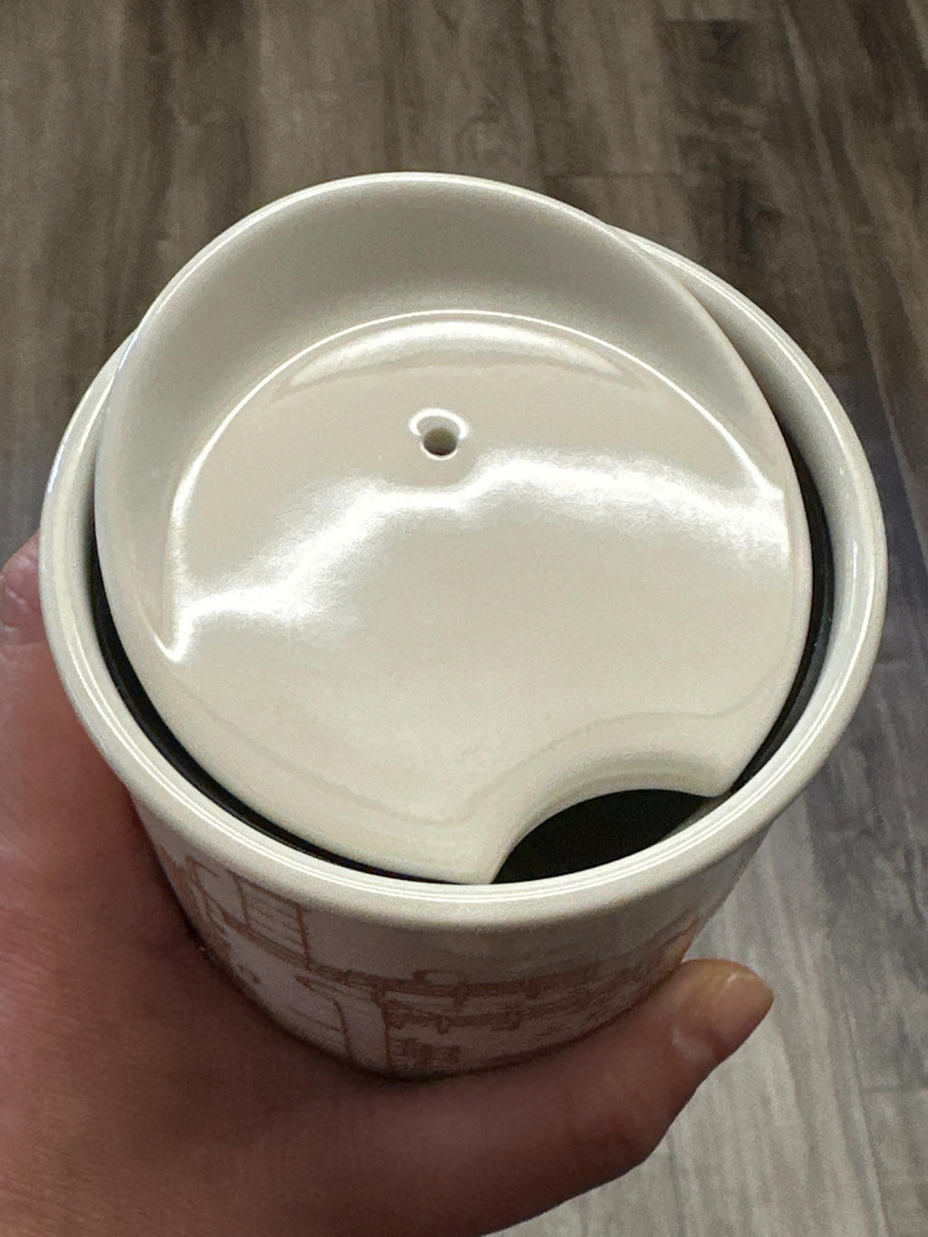 Starbucks Seattle Ceramic Travel Tumbler 12oz Coffee Cup 2015 EUC