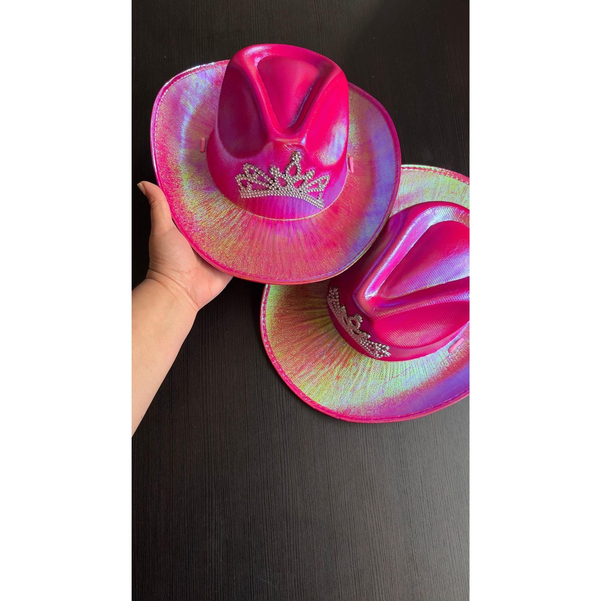 Holographic Pink Cowboy Hat Set: Metallic Barbie Party Costume | Little Joy Market