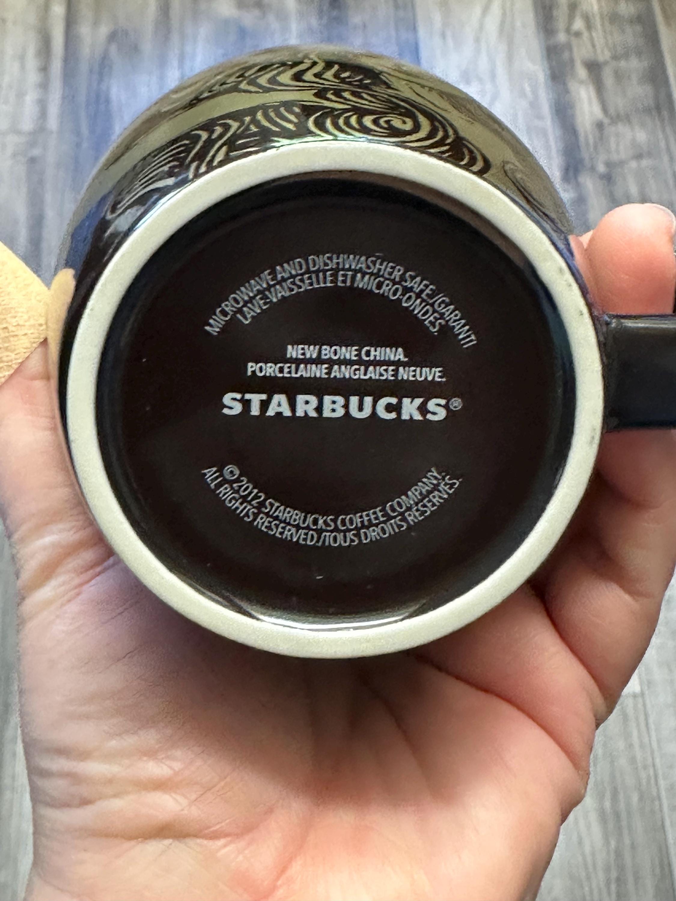 Starbucks Siren Mermaid 2012 Anniversary Mug 12oz Black Brown Gold Collectible. Ship Fast!