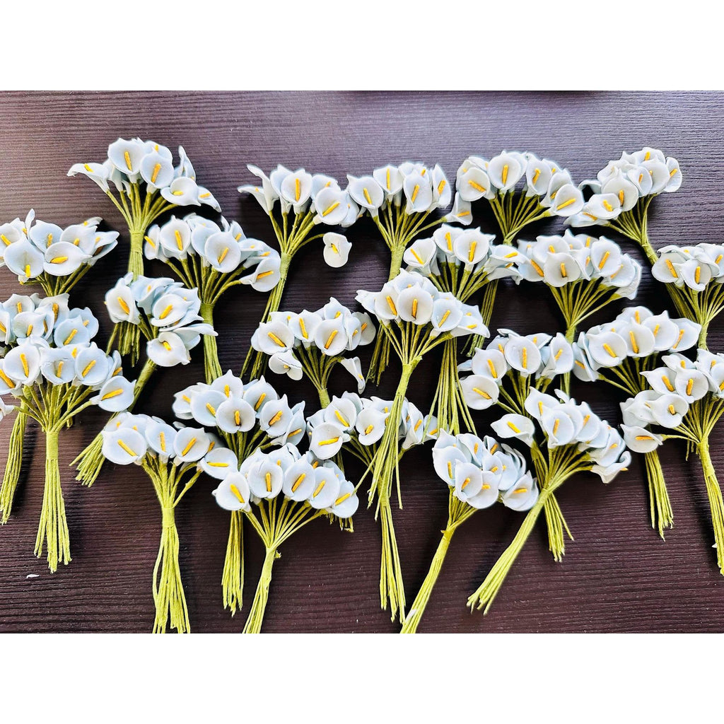 Light Sky Blue Mini Calla Lily Flowers 288pcs Craft Wedding Decor | Little Joy Market