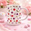 Cherry Print Stoneware Mug, 16 oz: Farmhouse Coffee Cup. Ship Fast! | Little Joy Market