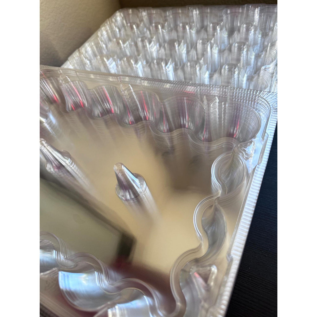 Mini Cupcake Containers, 24 Clear Plastic Stackable Boxes with Dome Lids