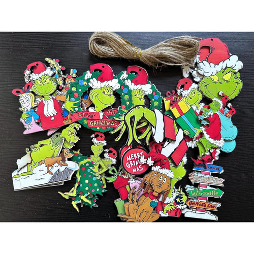 Felt & Wood Christmas Ornaments Set of 24 – Holiday Hanging Decorations. Ship Fast!