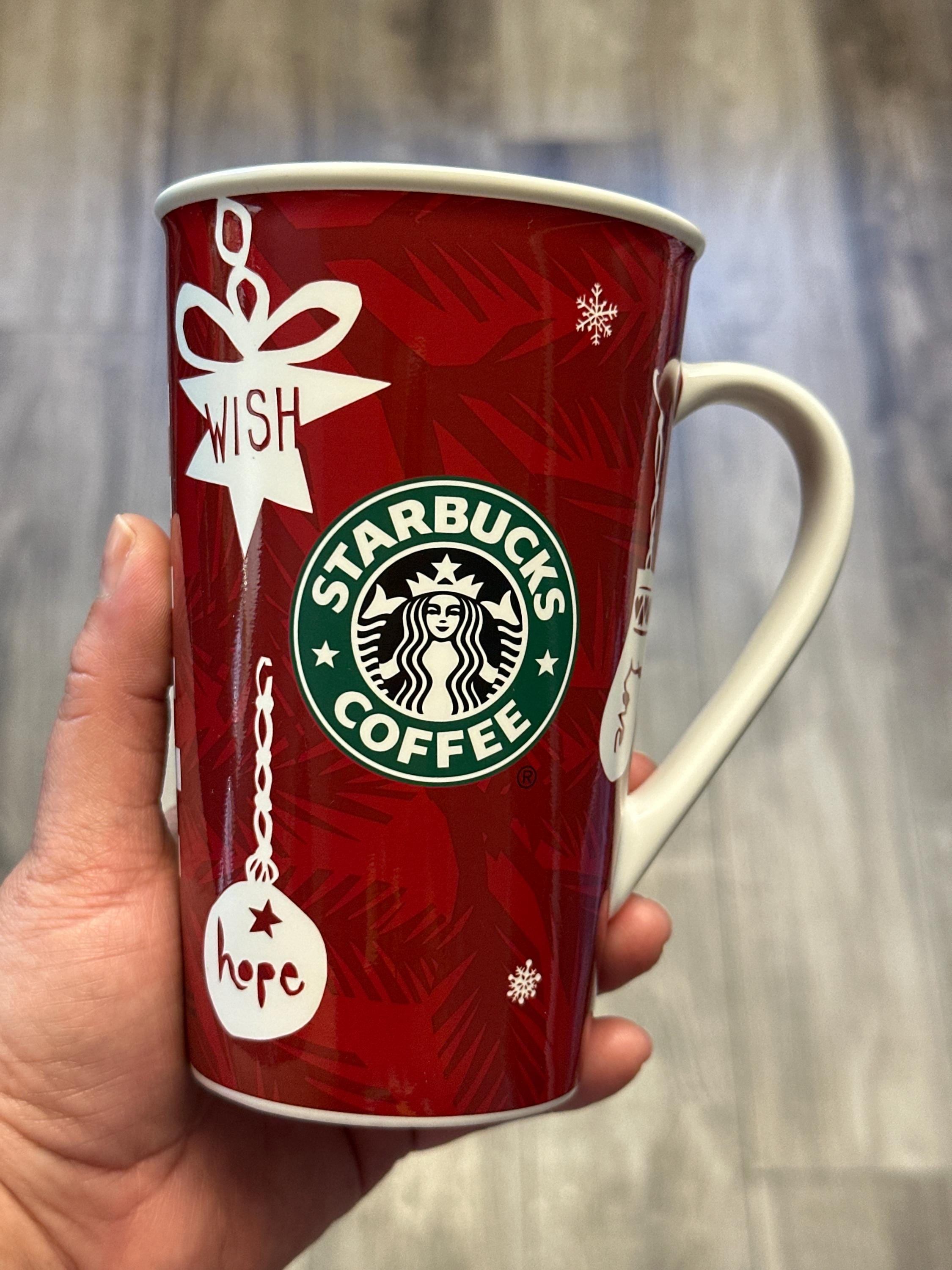 Starbucks Red Holiday Tall Cup 2009 16 oz Christmas Mug Bone China GUC