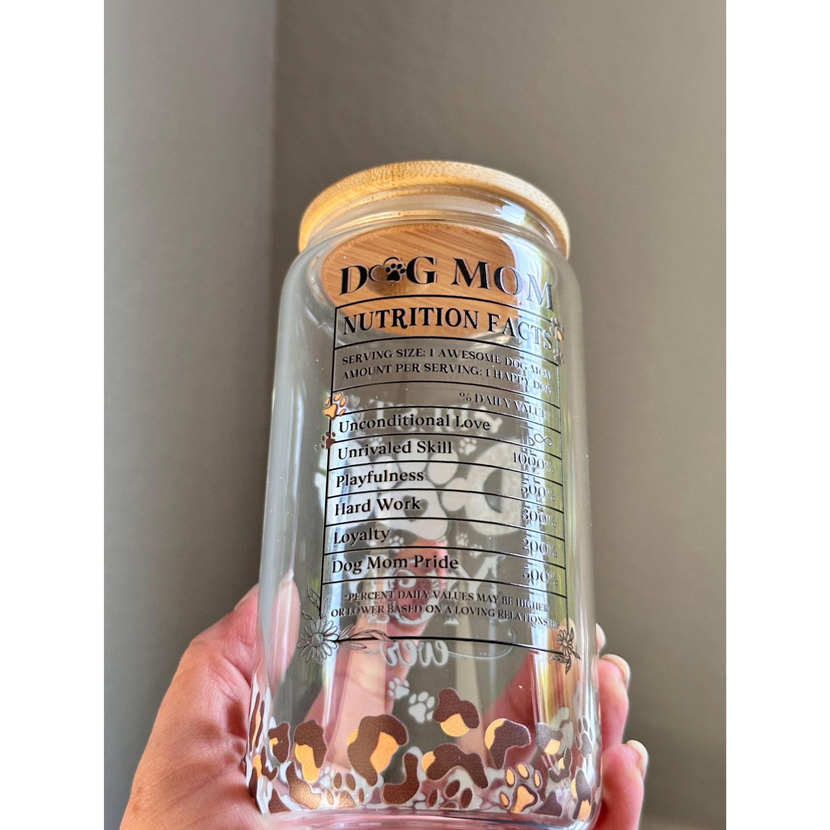 Dog Mom Glass Cup with Bamboo Lid & Straw | 16oz Iced Coffee Cup. Ship fast!