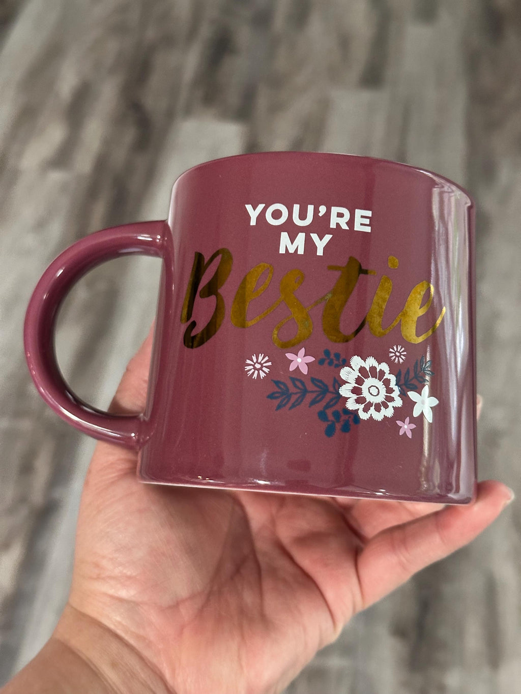 You Are My Bestie Floral Mug – 14 oz Friendship Cup. Ship Fast!