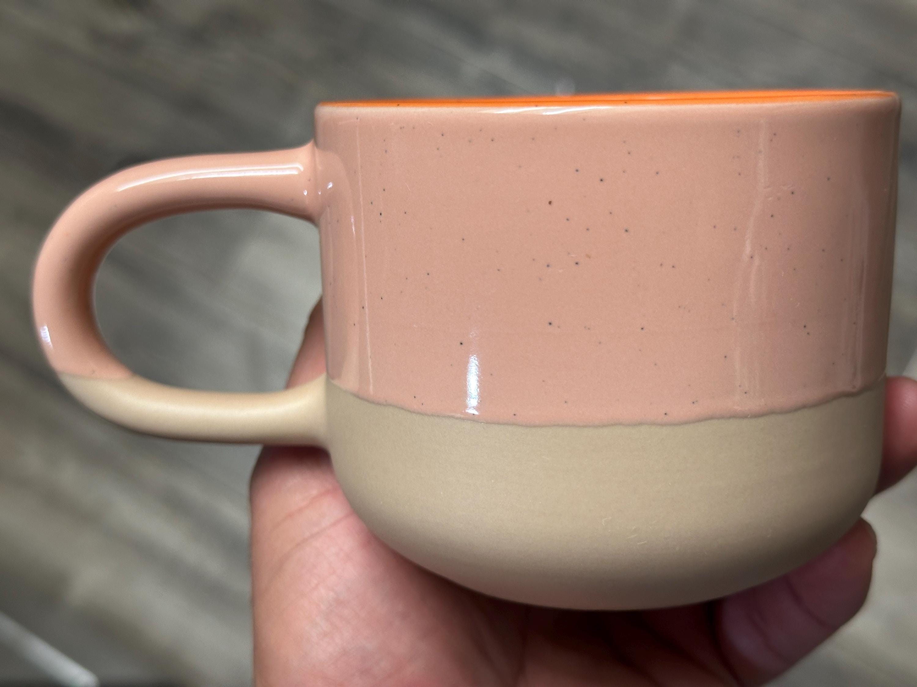 Starbucks Pink/orange Two-Tone Speckled Terracotta Mug 12oz 2018. Ship Fast!