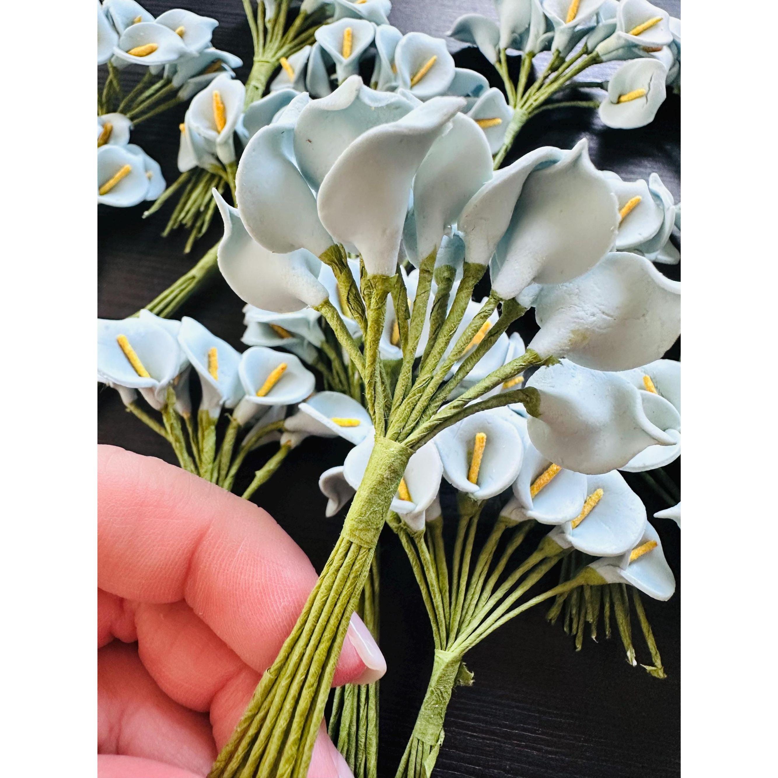 Light Sky Blue Mini Calla Lily Flowers 288pcs Craft Wedding Decor