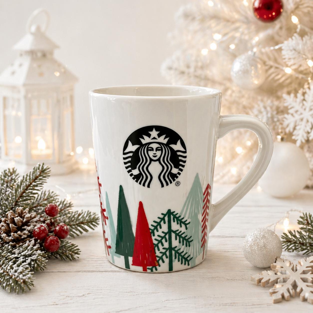 Starbucks Christmas Tree Mug 14oz Holiday Ceramic Coffee Cup EUC | Little Joy Market