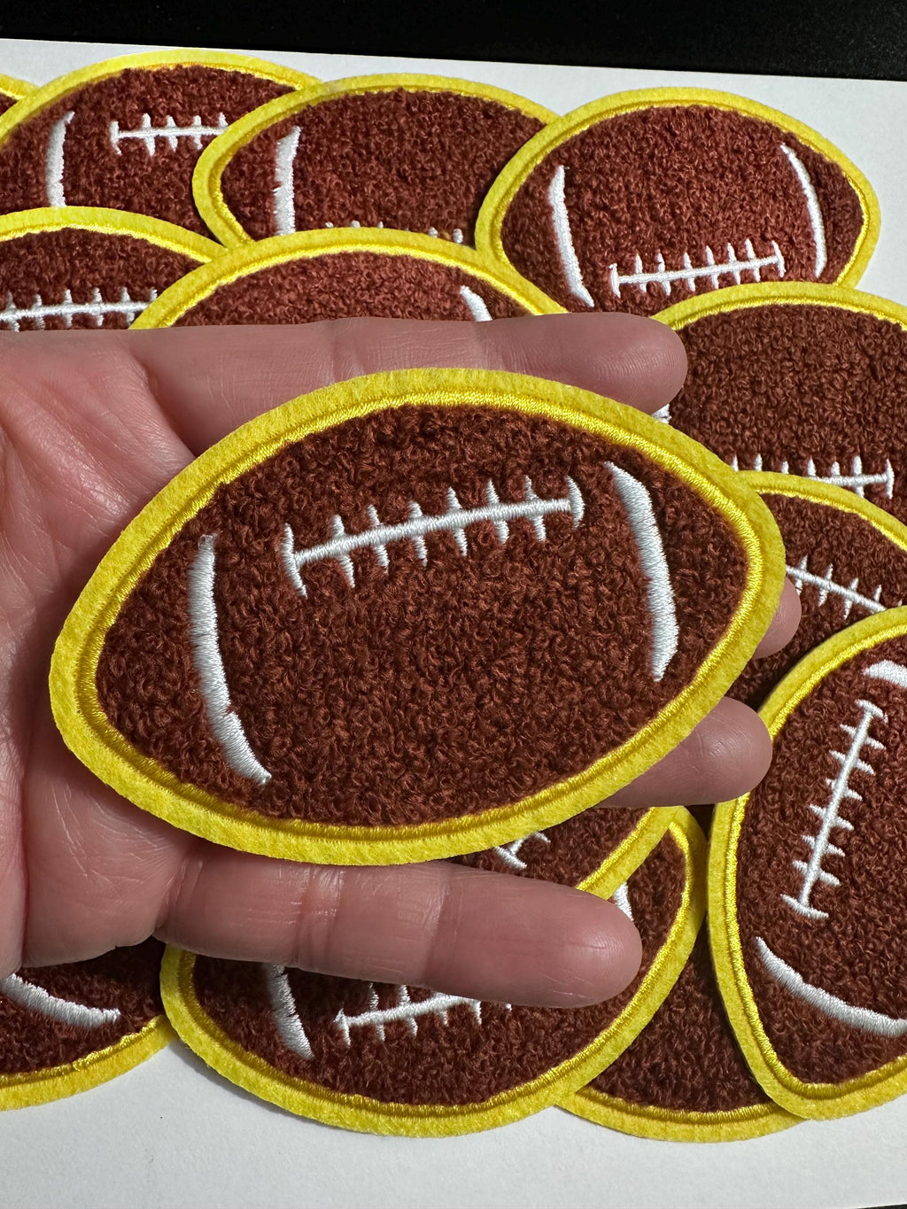 Embroidered Football Patches, Iron-on Appliques, Set of 20