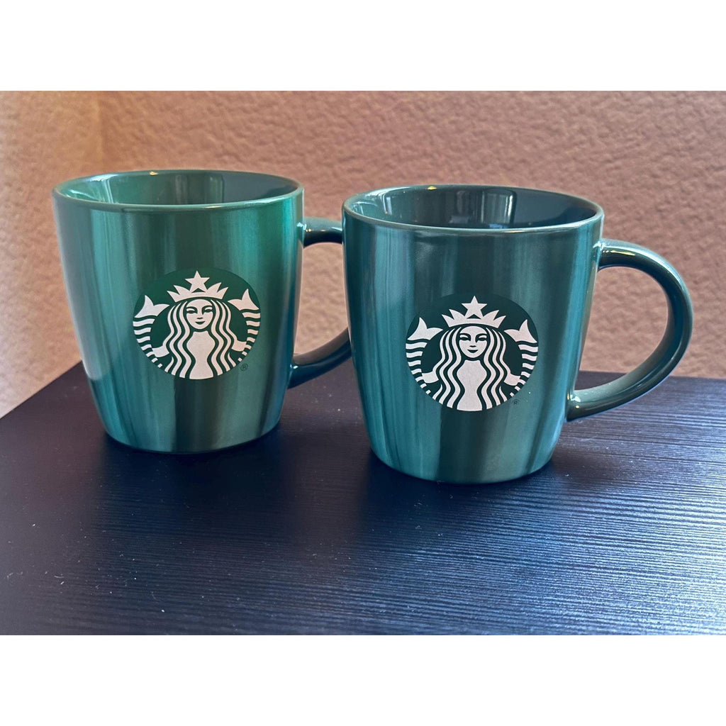 Starbucks Holiday Green Mugs - 2022 Christmas Edition - Set of 2. Ship Fast! | Little Joy Market