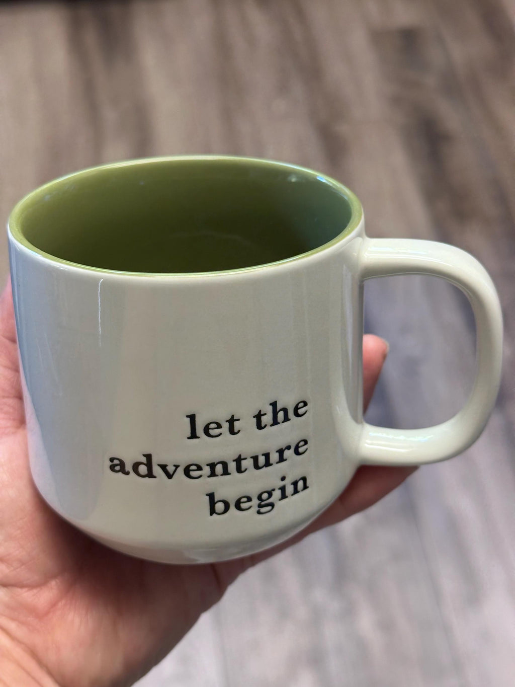 Let the Adventure Begin Mug 14 oz – Stoneware. Ship Fast!