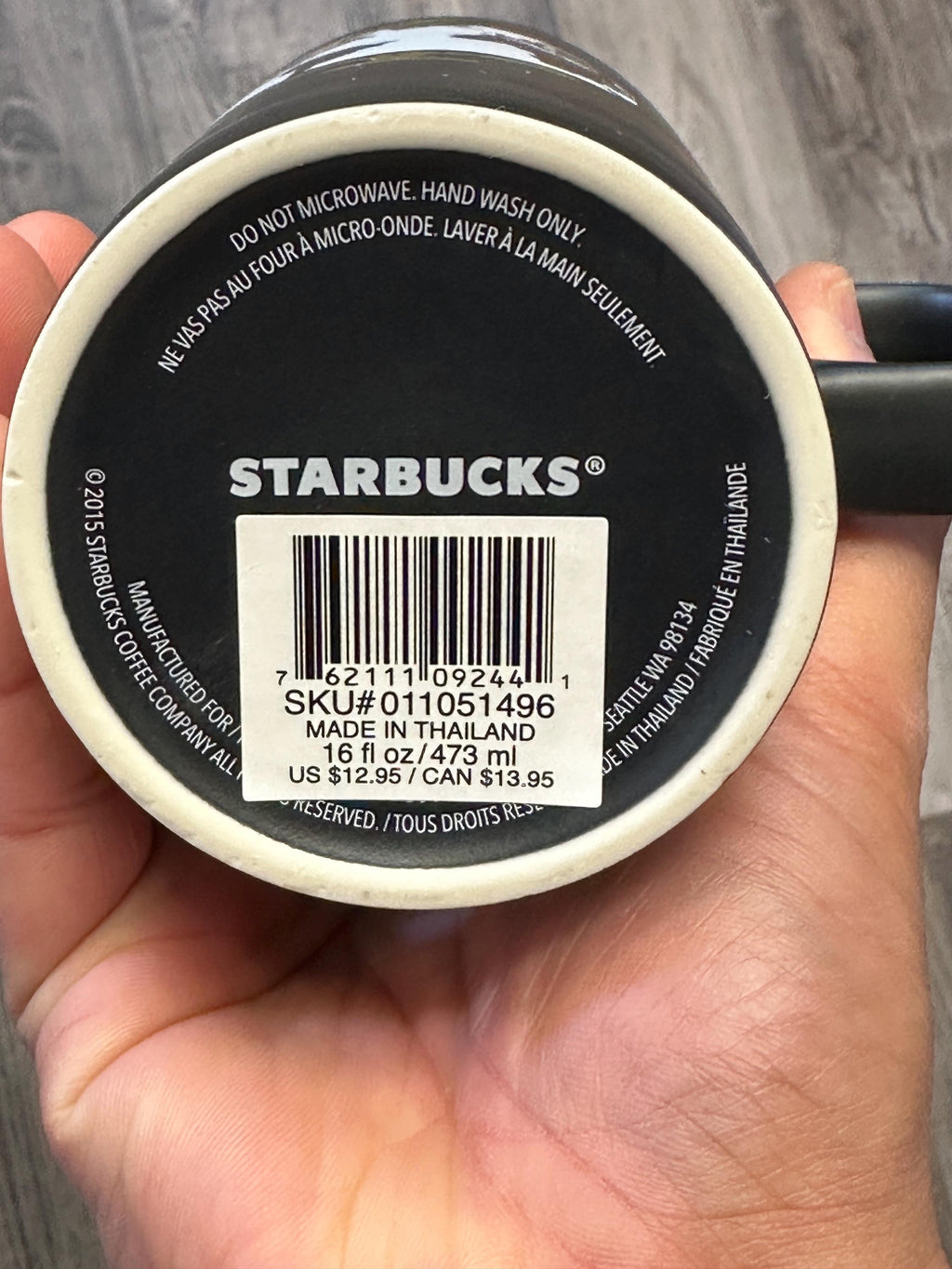 Starbucks 2015 Matte Black World Globe Mug 16oz – New in Box. Ship Fast!
