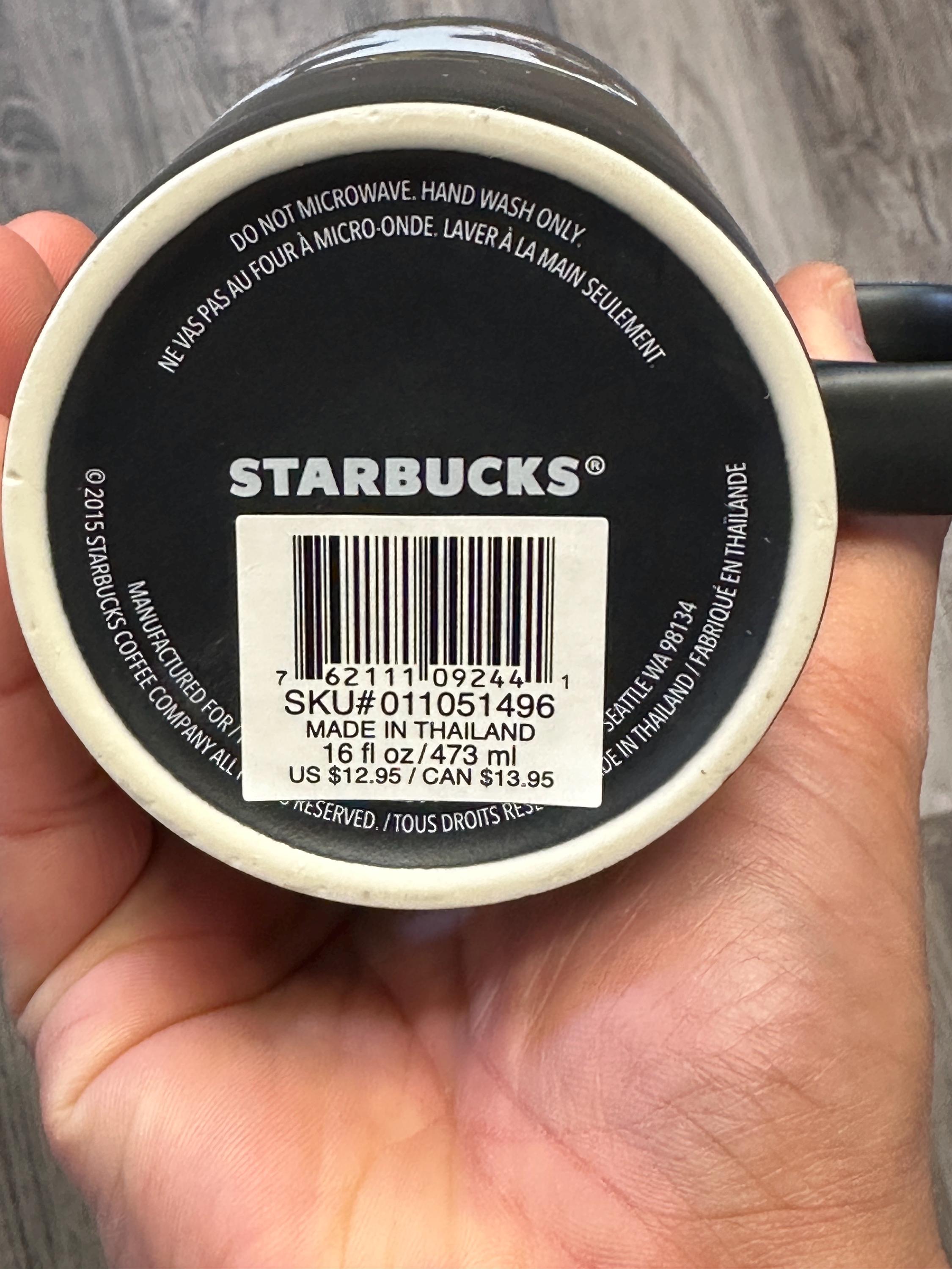 Starbucks 2015 Matte Black World Globe Mug 16oz – New in Box. Ship Fast!