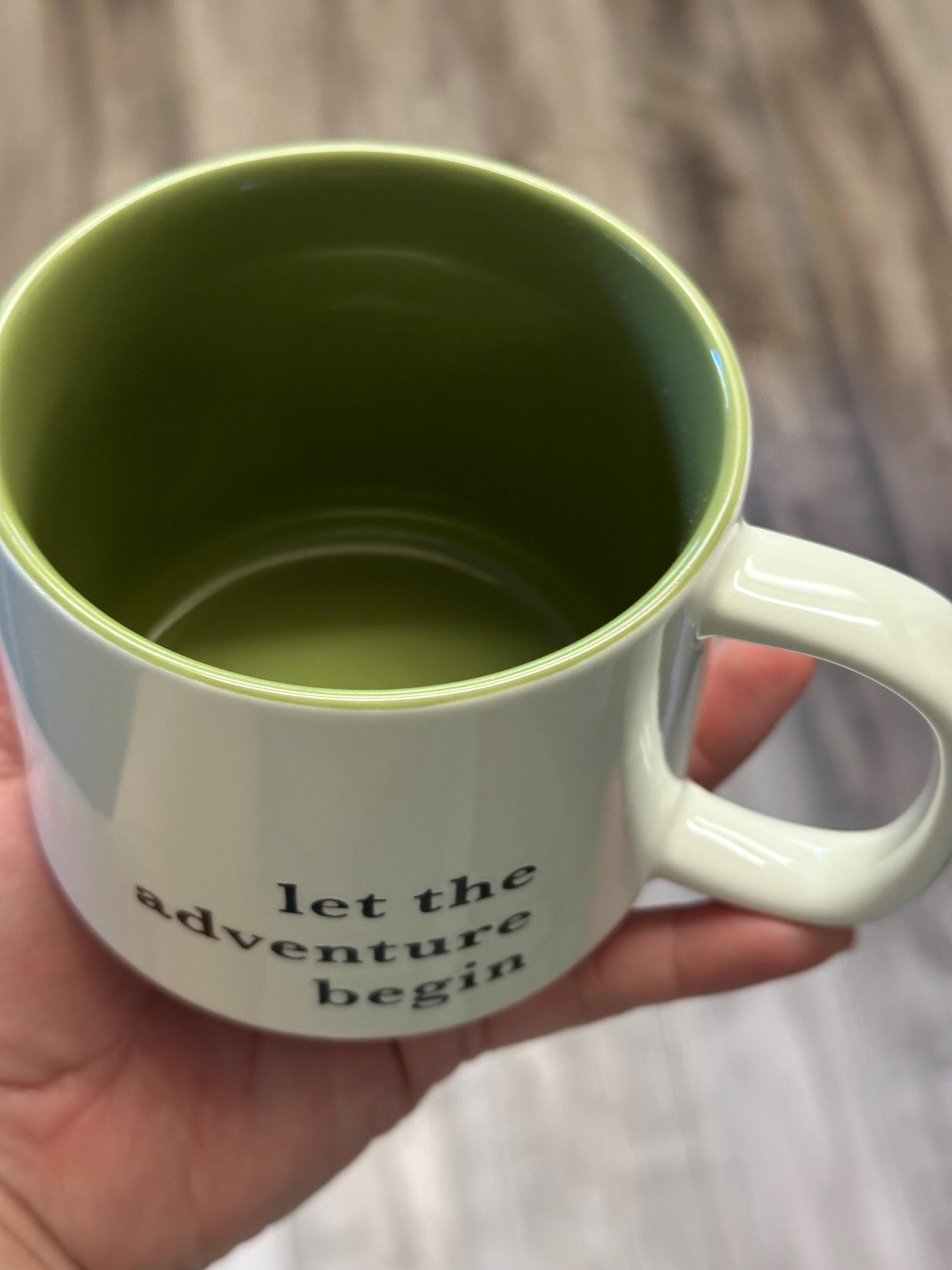 Let the Adventure Begin Mug 14 oz – Stoneware. Ship Fast!