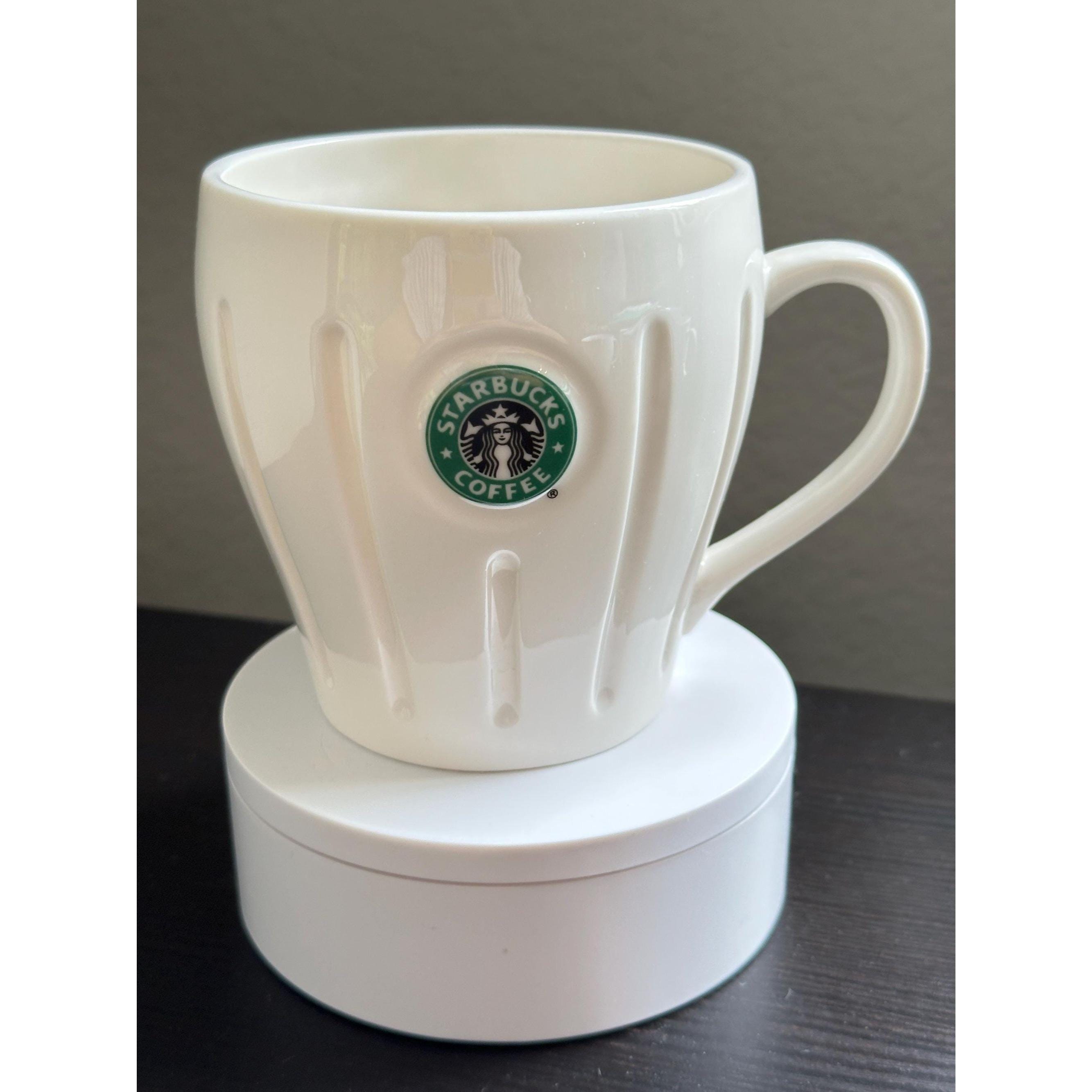 Vintage 2003 Starbucks Mug: Ribbed Ceramic Barista Cup with Siren Logo. Ship Fast!
