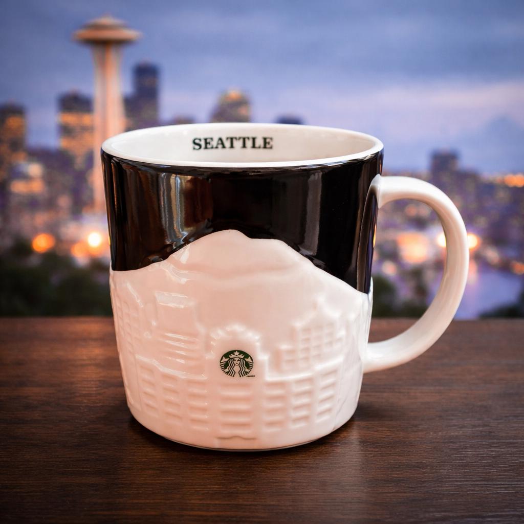 Starbucks Seattle Collector Series Mug – Black & White. Ship Fast! | Little Joy Market