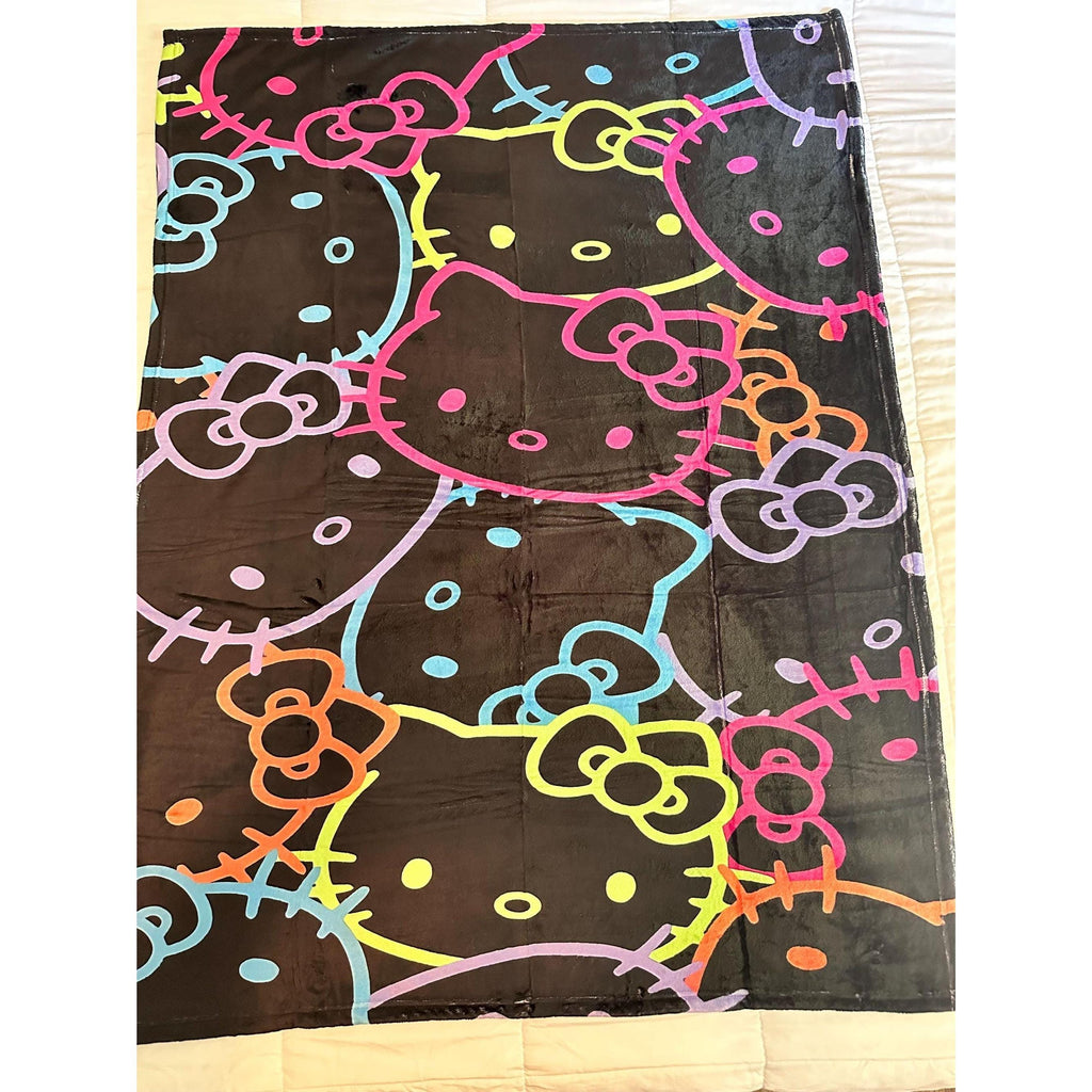 Hello Kitty Neon Blanket 39x53 Inches | Soft Cozy Throw | Ships Fast!