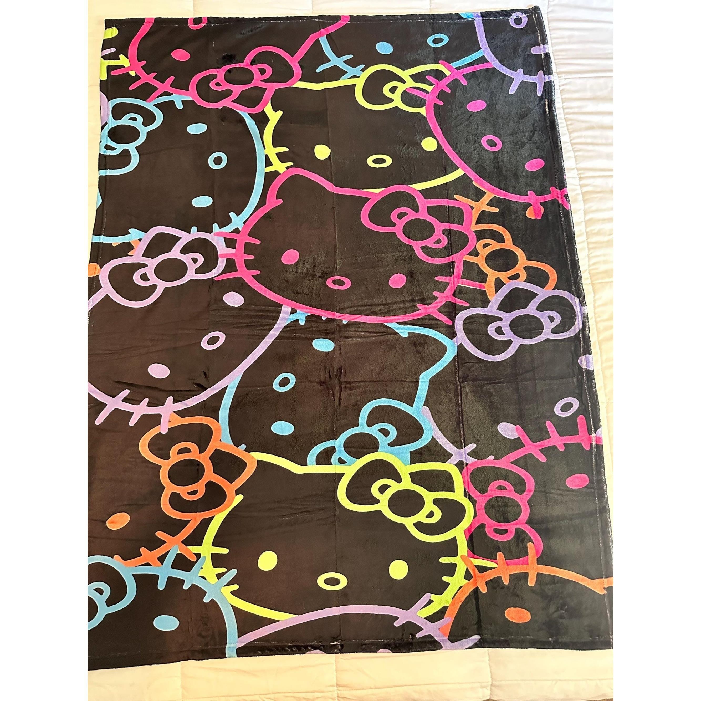 Hello Kitty Neon Blanket 39x53 Inches | Soft Cozy Throw | Ships Fast!