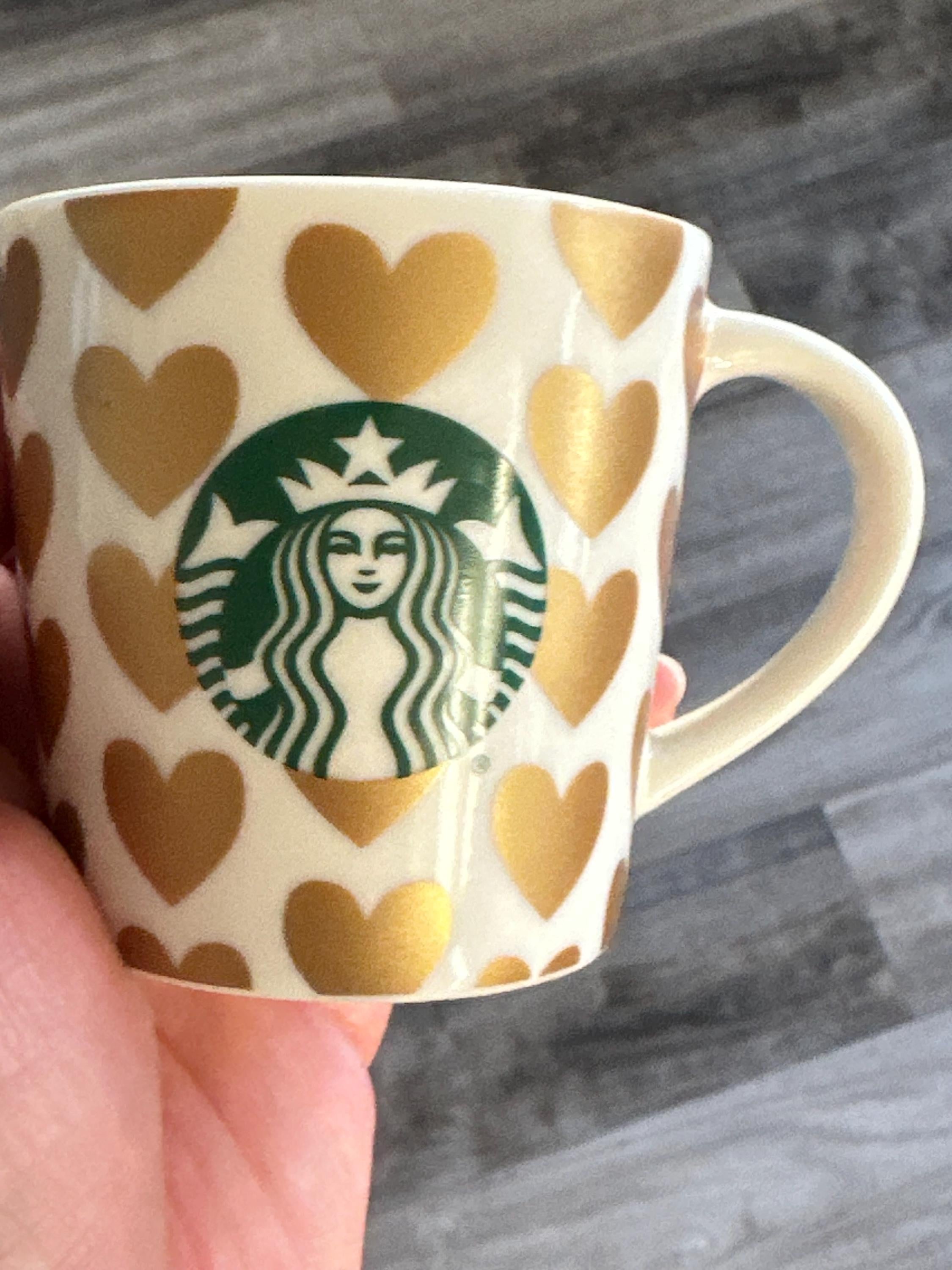 Starbucks 2015 Limited Edition Mini Espresso Cup 3oz – Golden Hearts. Ship Fast!