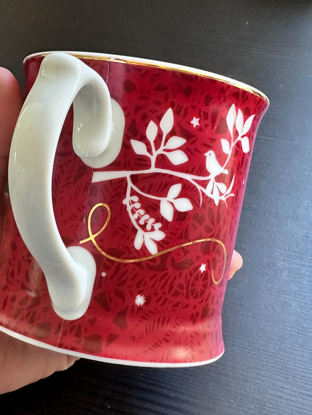 Starbucks Rosanna Holiday Mug – Red Tree, White Birds 2009. Ship Fast!