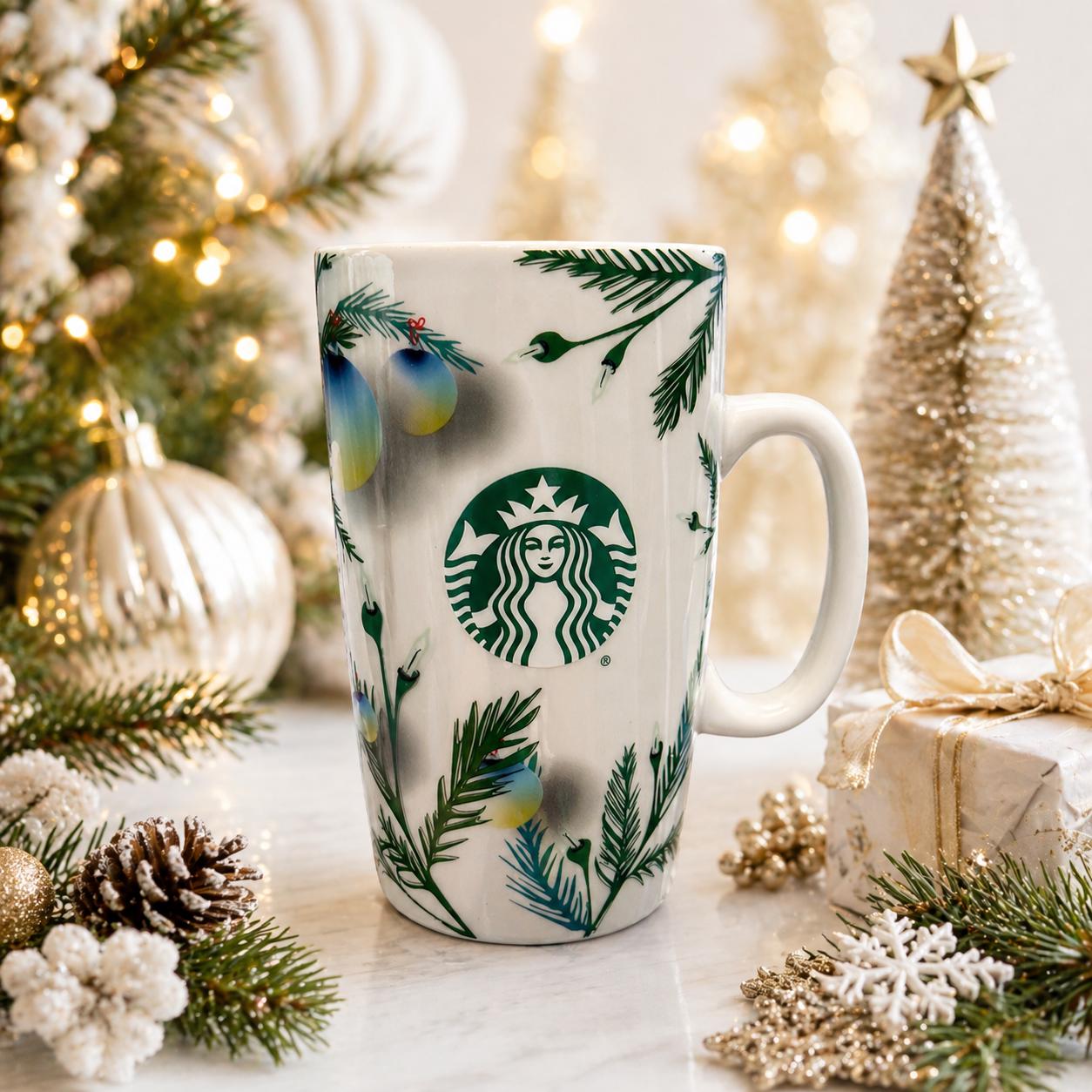 Starbucks Christmas Mug 15oz Pine Needle Ornament Design 2020 GUC | Little Joy Market