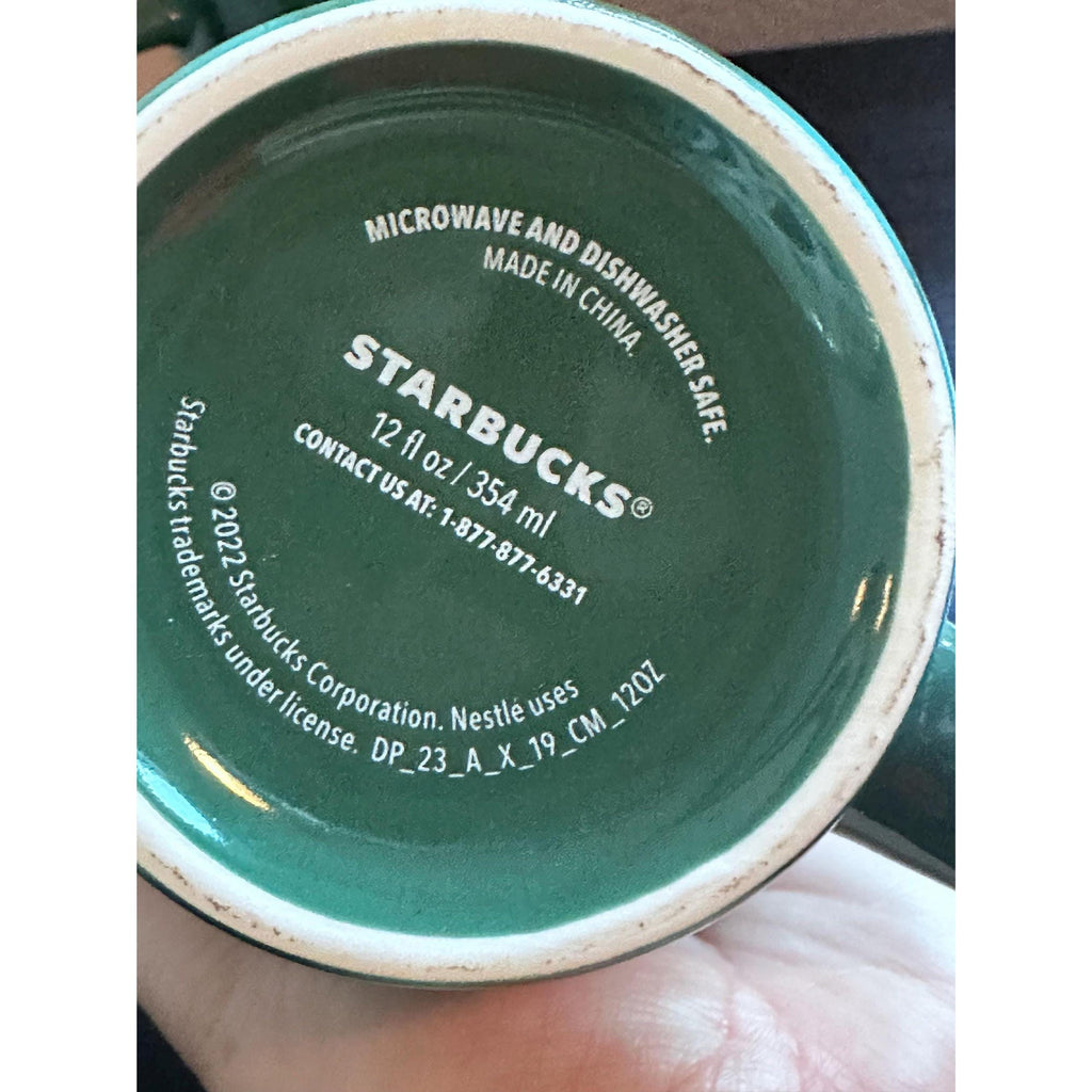 Starbucks Holiday Green Mugs - 2022 Christmas Edition - Set of 2. Ship Fast!