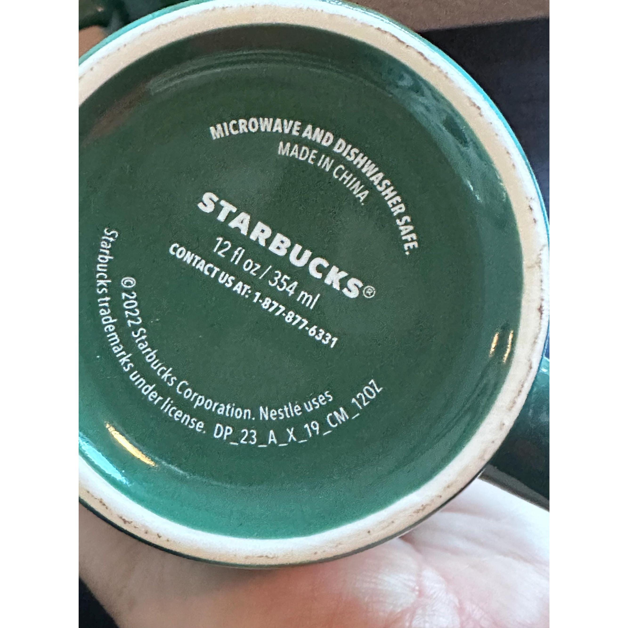 Starbucks Holiday Green Mugs - 2022 Christmas Edition - Set of 2. Ship Fast!