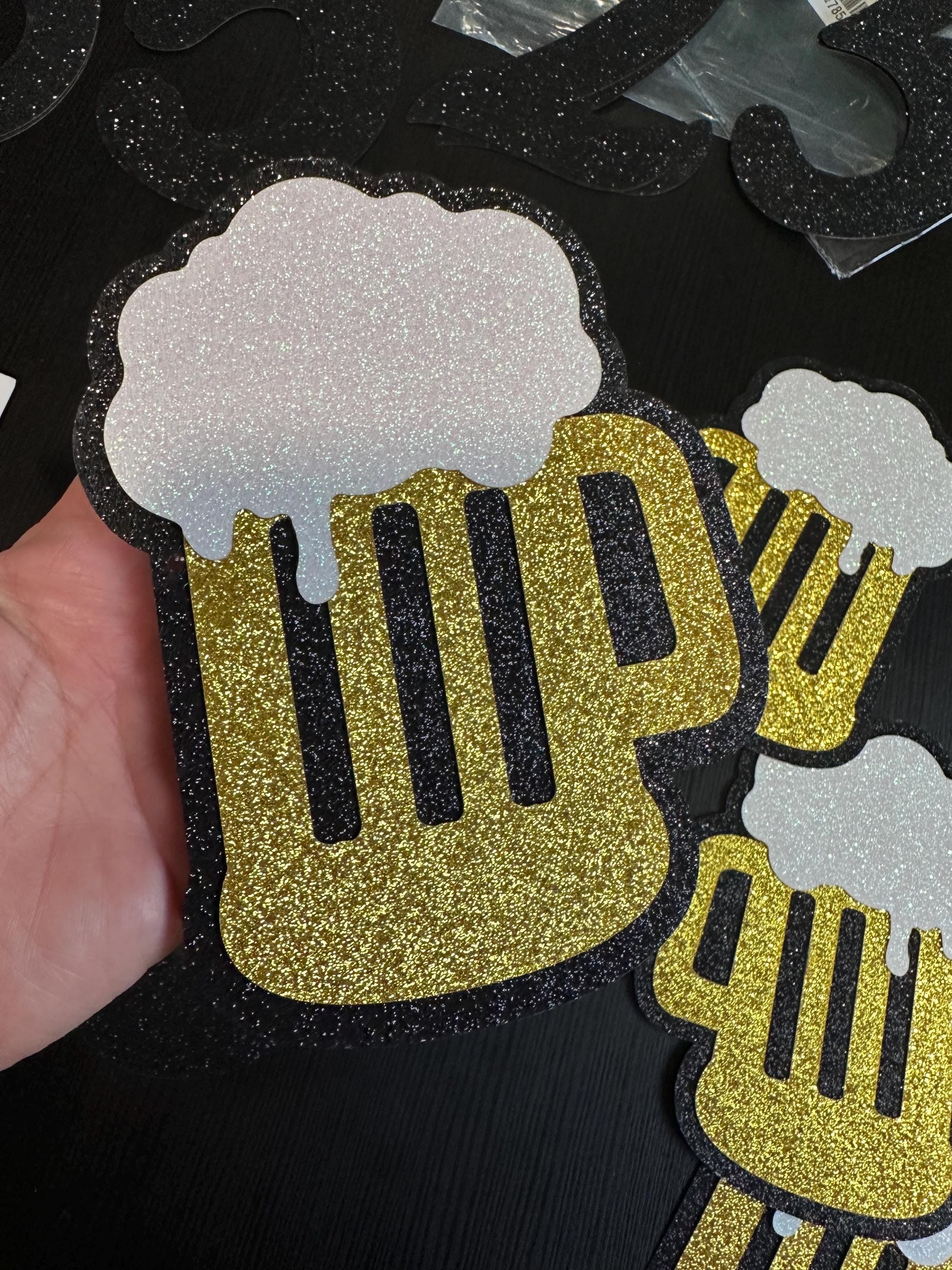 Cheers & Beers Birthday Banner – Shiny Paper – Number Set. Ship Fast!