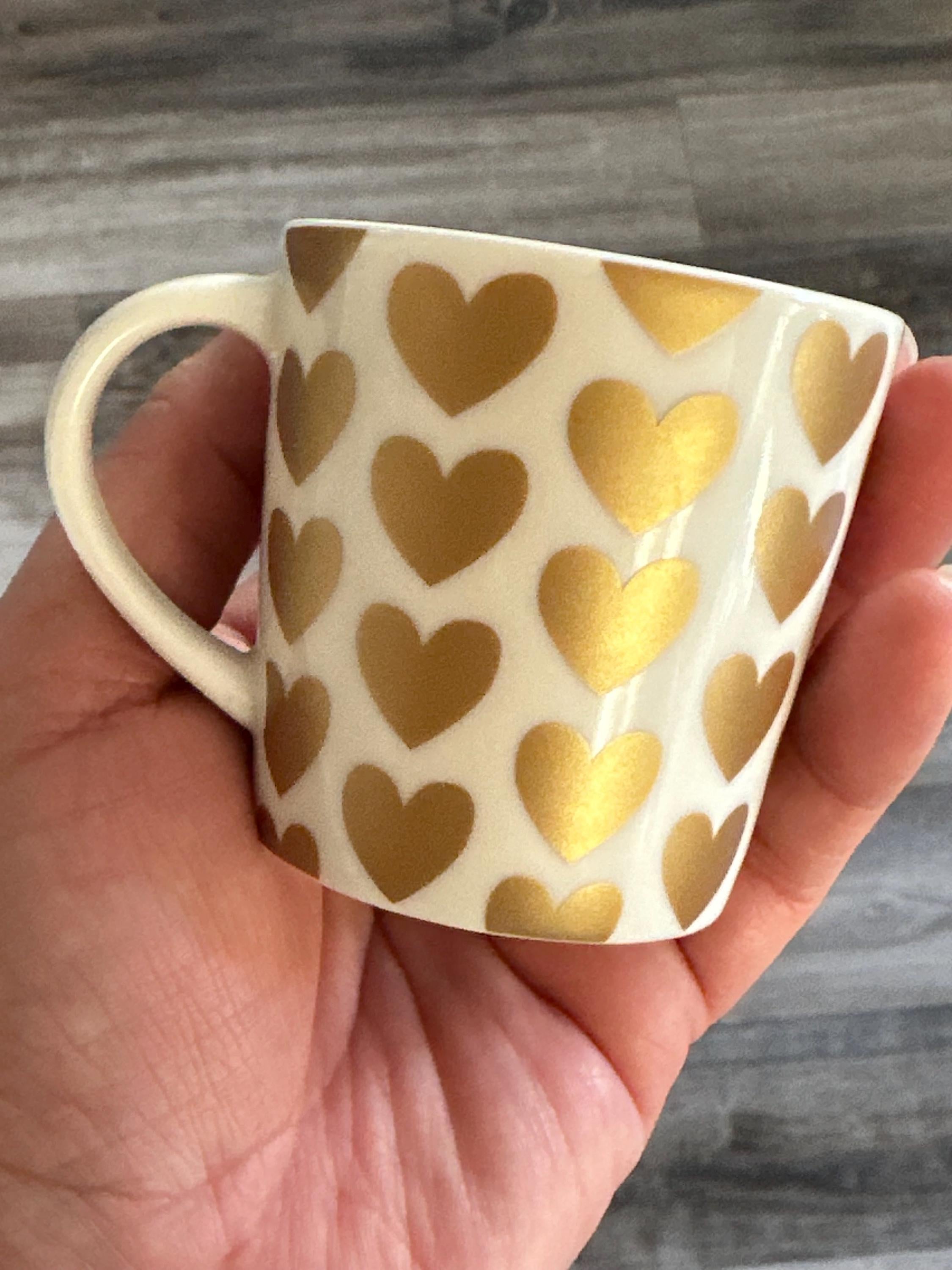 Starbucks 2015 Limited Edition Mini Espresso Cup 3oz – Golden Hearts. Ship Fast!