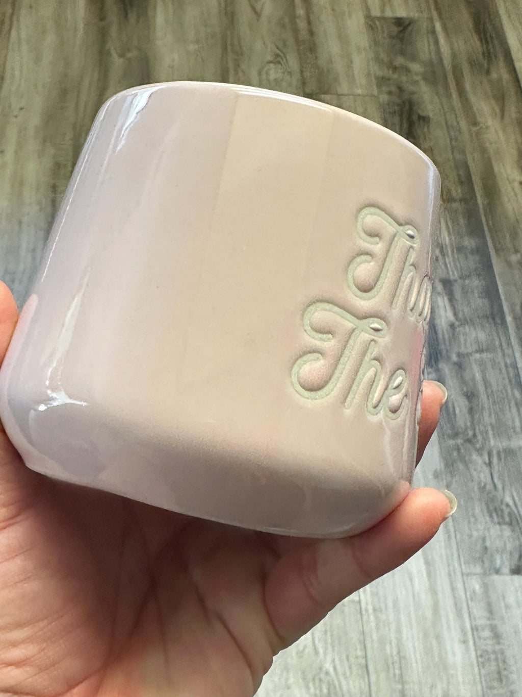 Tea Mug 12 oz Porcelain White pink – New. Ship Fast!