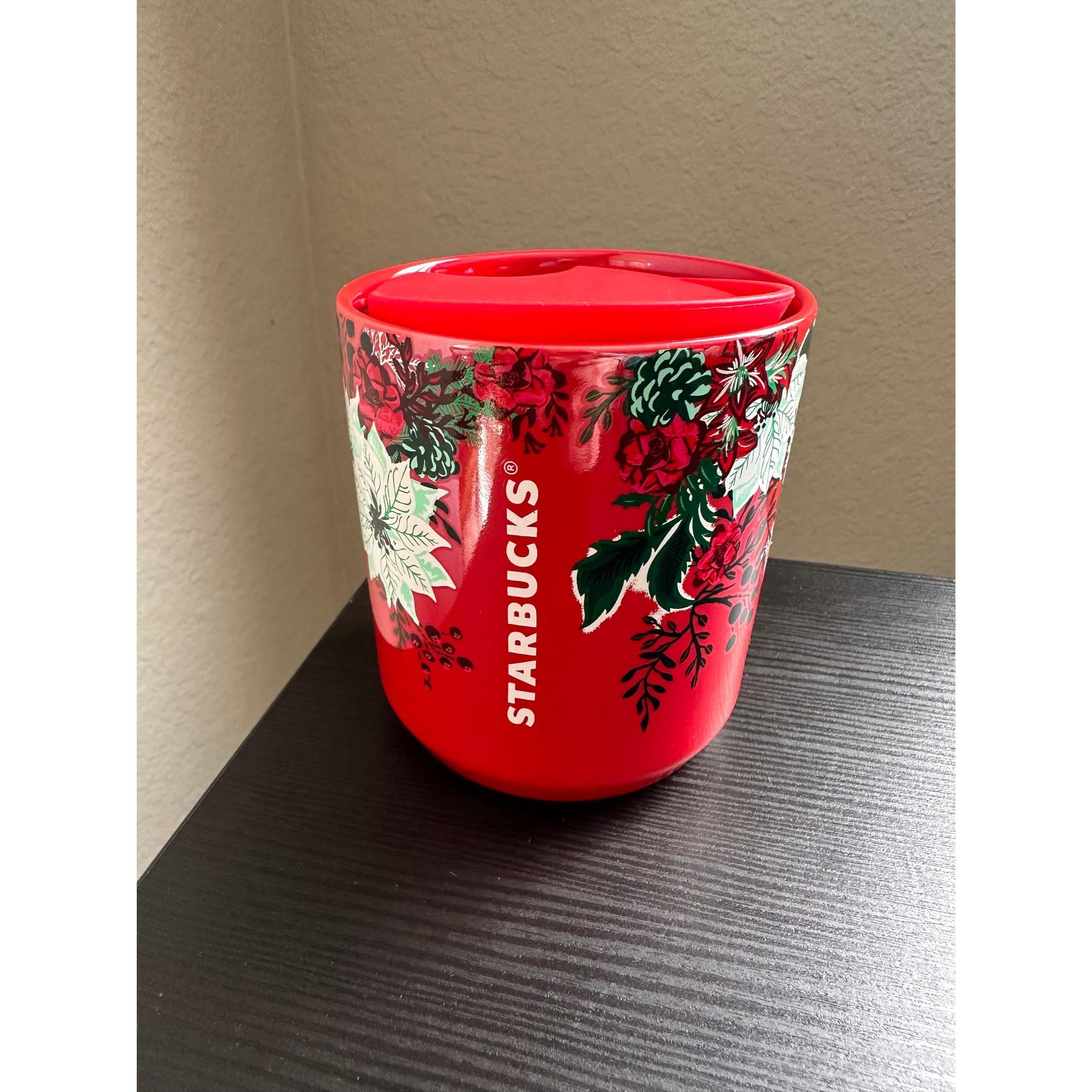 Starbucks Red Holiday Mini Travel Tumbler 8oz Ceramic 2022 EUC. Ship Fast!