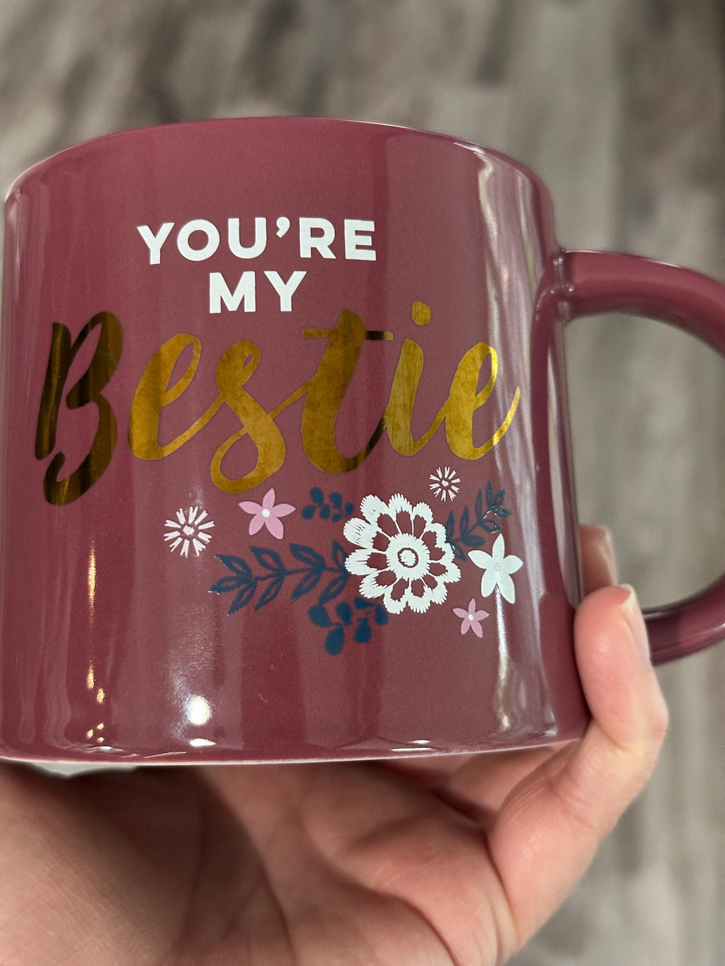 You Are My Bestie Floral Mug – 14 oz Friendship Cup. Ship Fast!