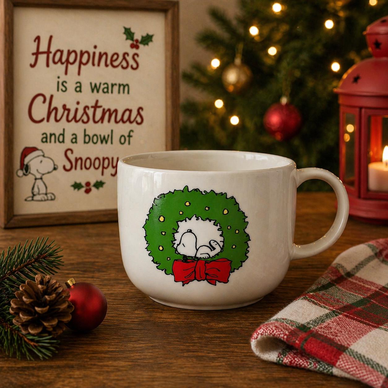 Snoopy Christmas Bowl with Handle 2021 Holiday Mug Cup Large. New! | Little Joy Market