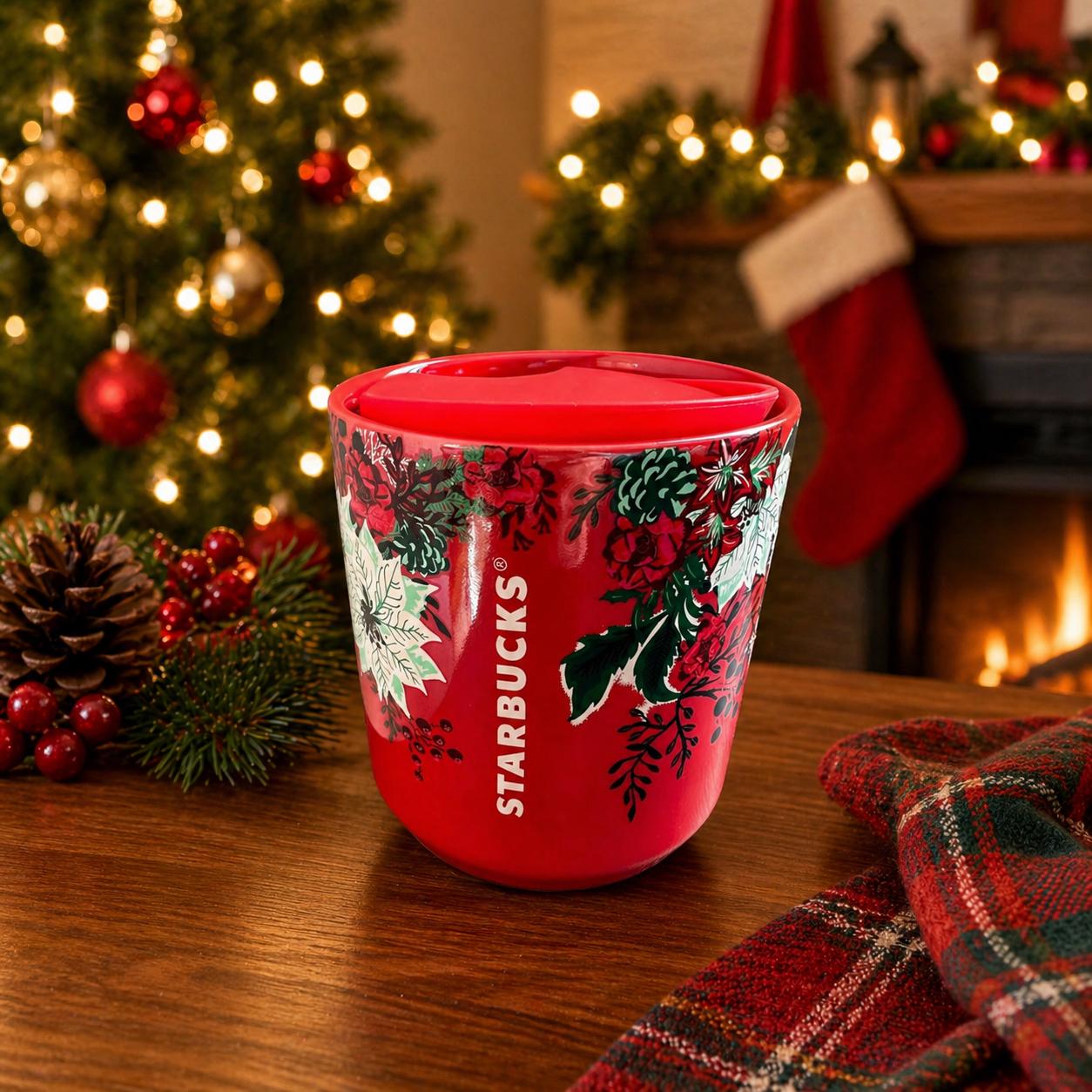 Starbucks Red Holiday Mini Travel Tumbler 8oz Ceramic 2022 EUC. Ship Fast! | Little Joy Market