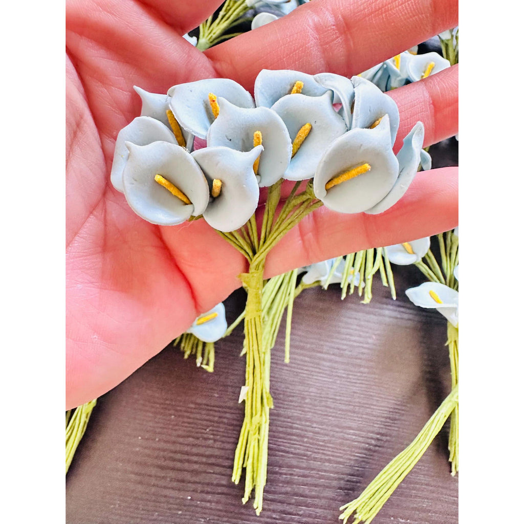 Light Sky Blue Mini Calla Lily Flowers 288pcs Craft Wedding Decor