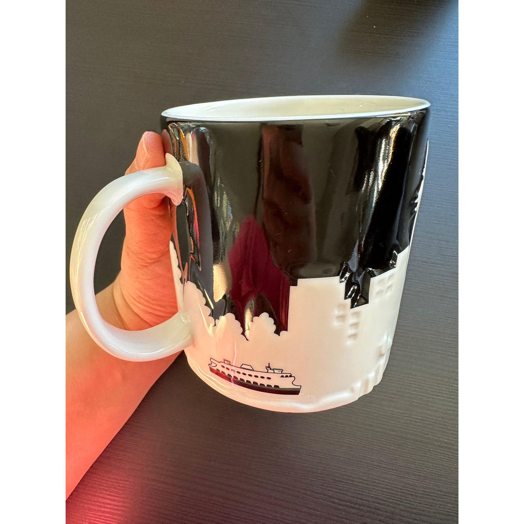 Starbucks Seattle Collector Series Mug – Black & White. Ship Fast!