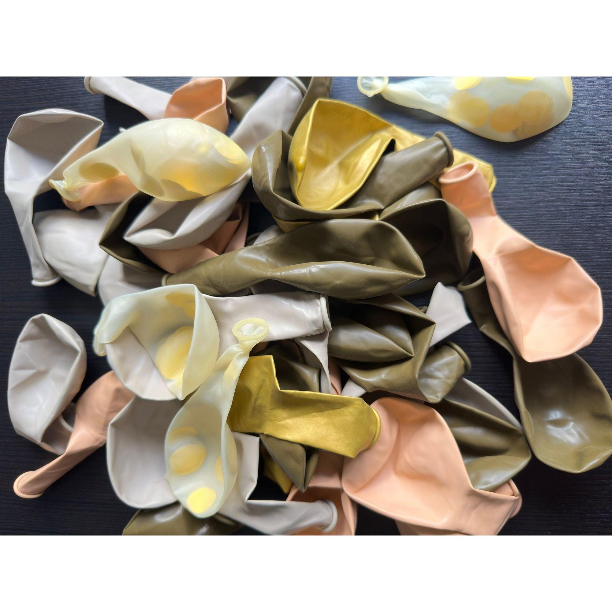 50-Piece Brown & Gold Confetti Balloon Set: Boho Party Decor