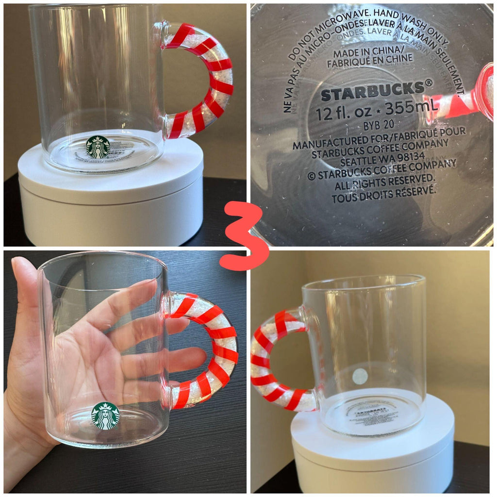 Starbucks Holiday Confetti Glass Cup 12oz. New!