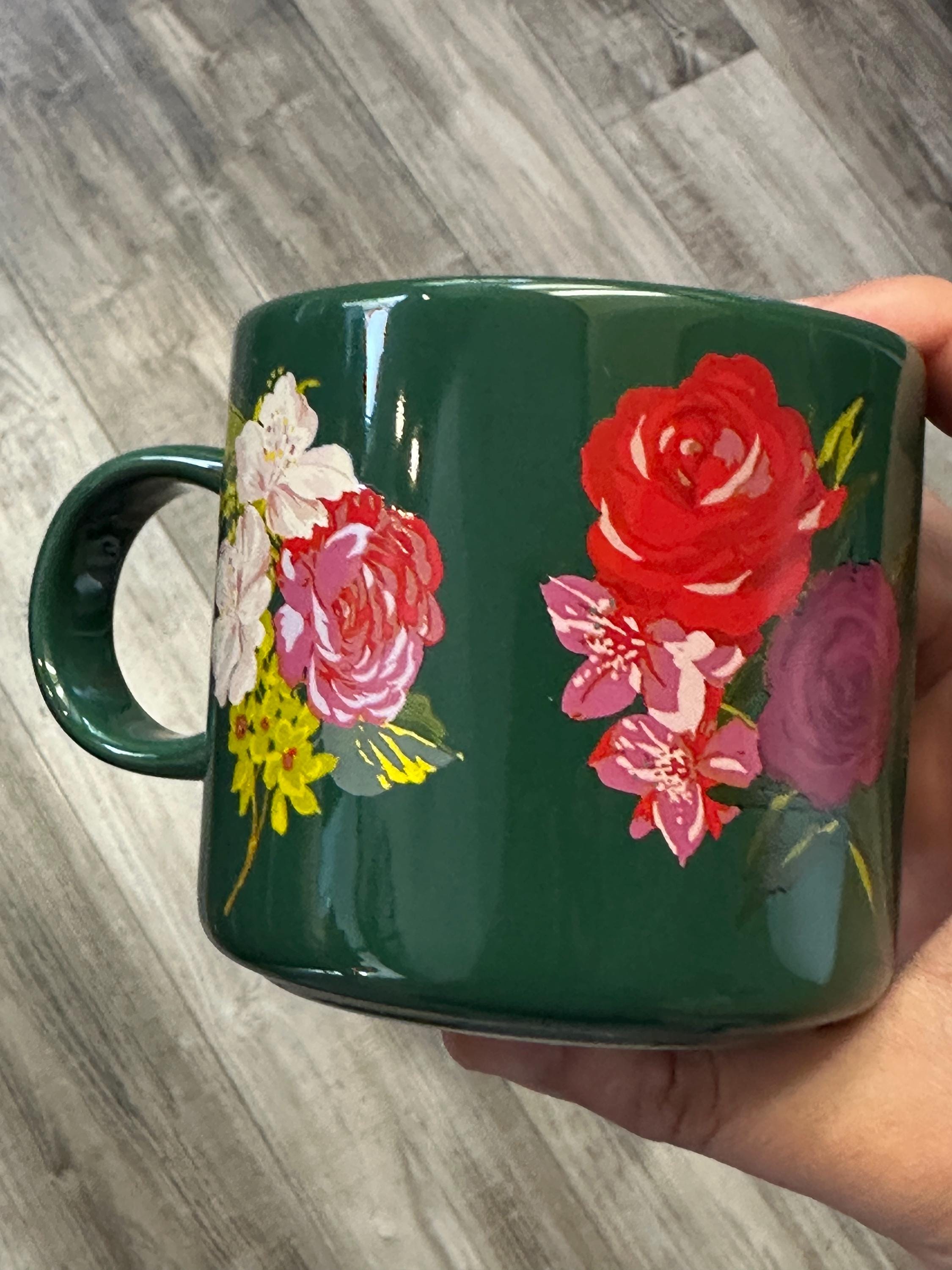 Starbucks Green Floral Ceramic Mug 12oz – Multicolor Flowers, 2018. Ship Fast! | Little Joy Market