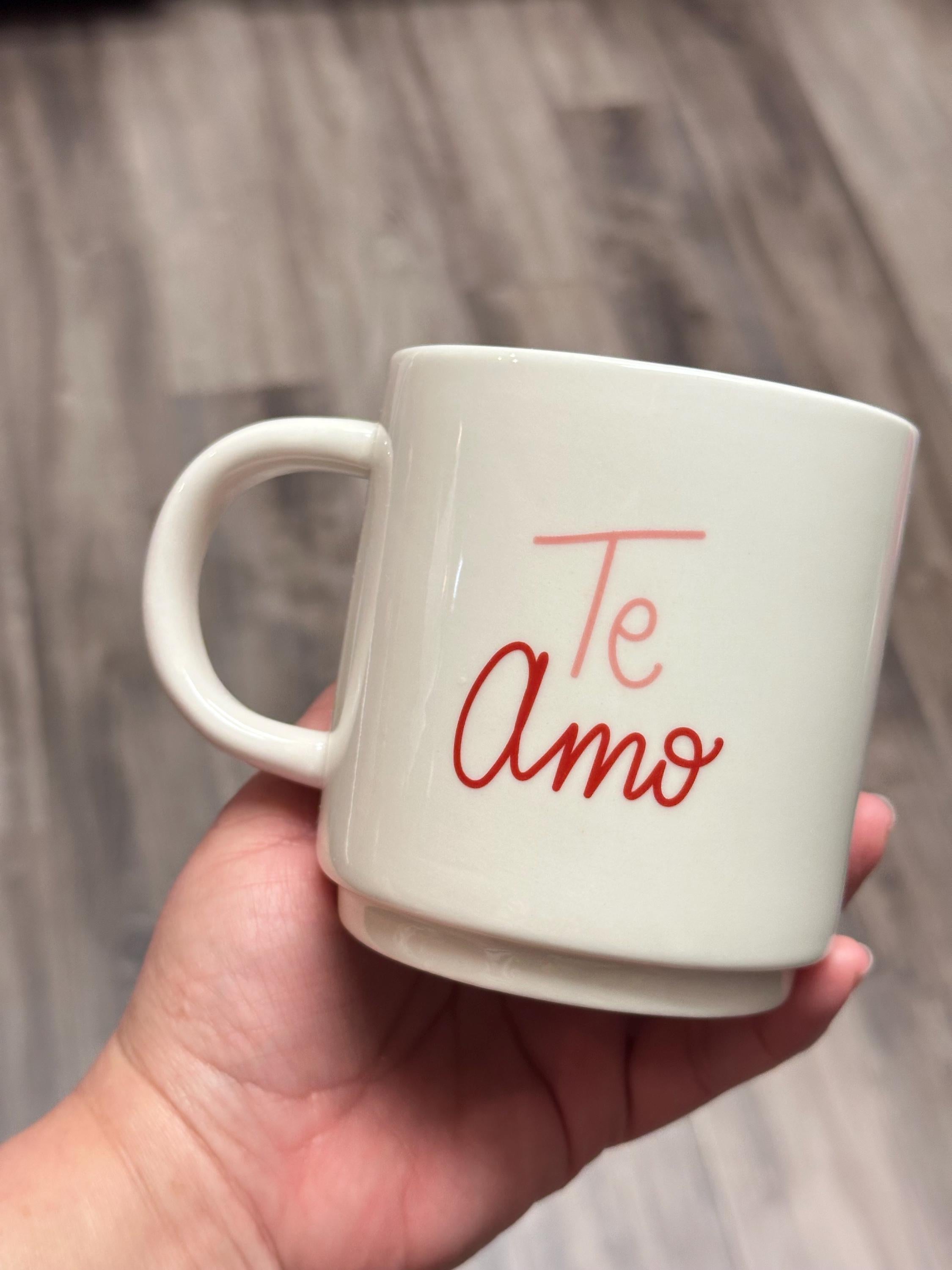 Te Amo Mug 12 oz Stoneware Coffee Cup. Ship Fast!