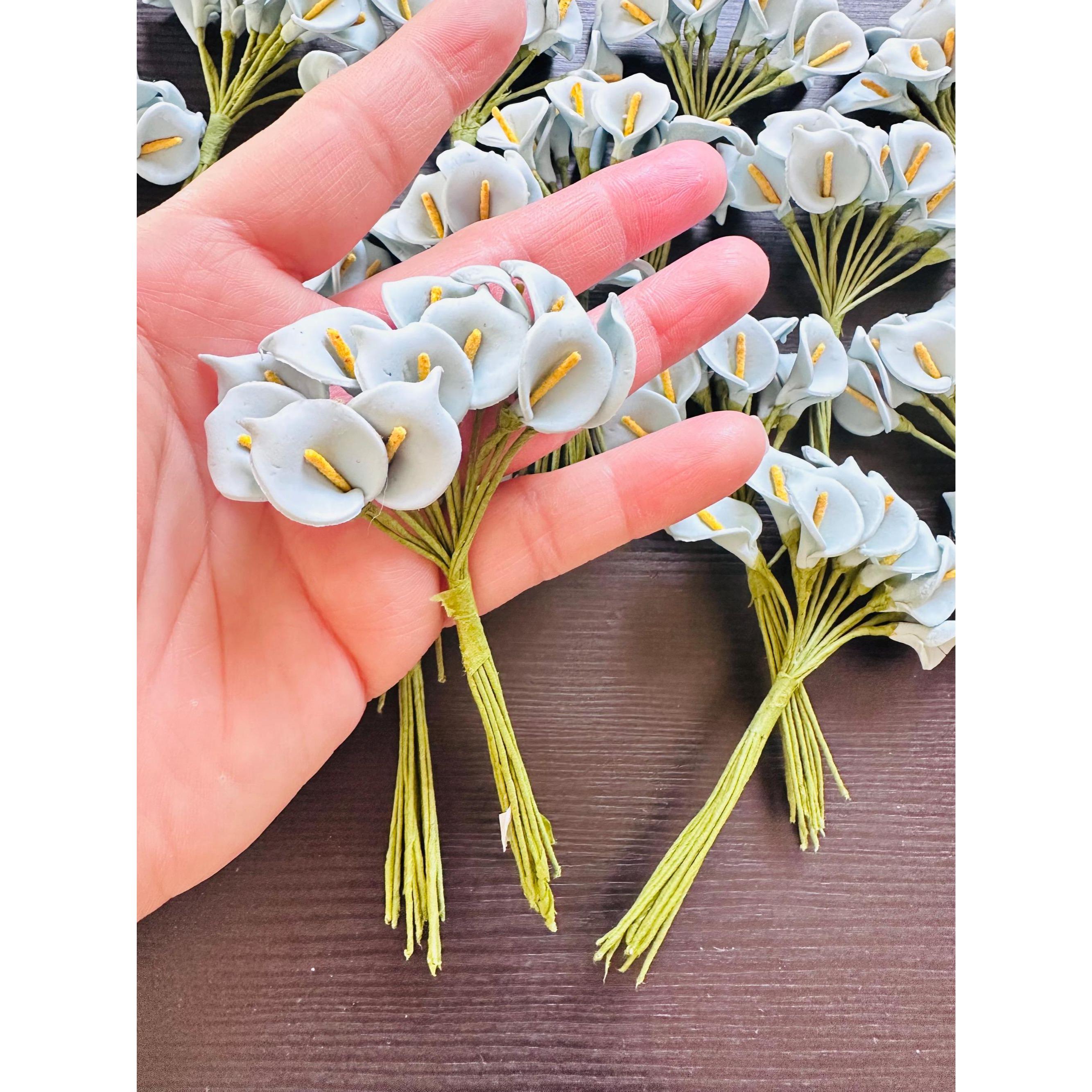 Light Sky Blue Mini Calla Lily Flowers 288pcs Craft Wedding Decor