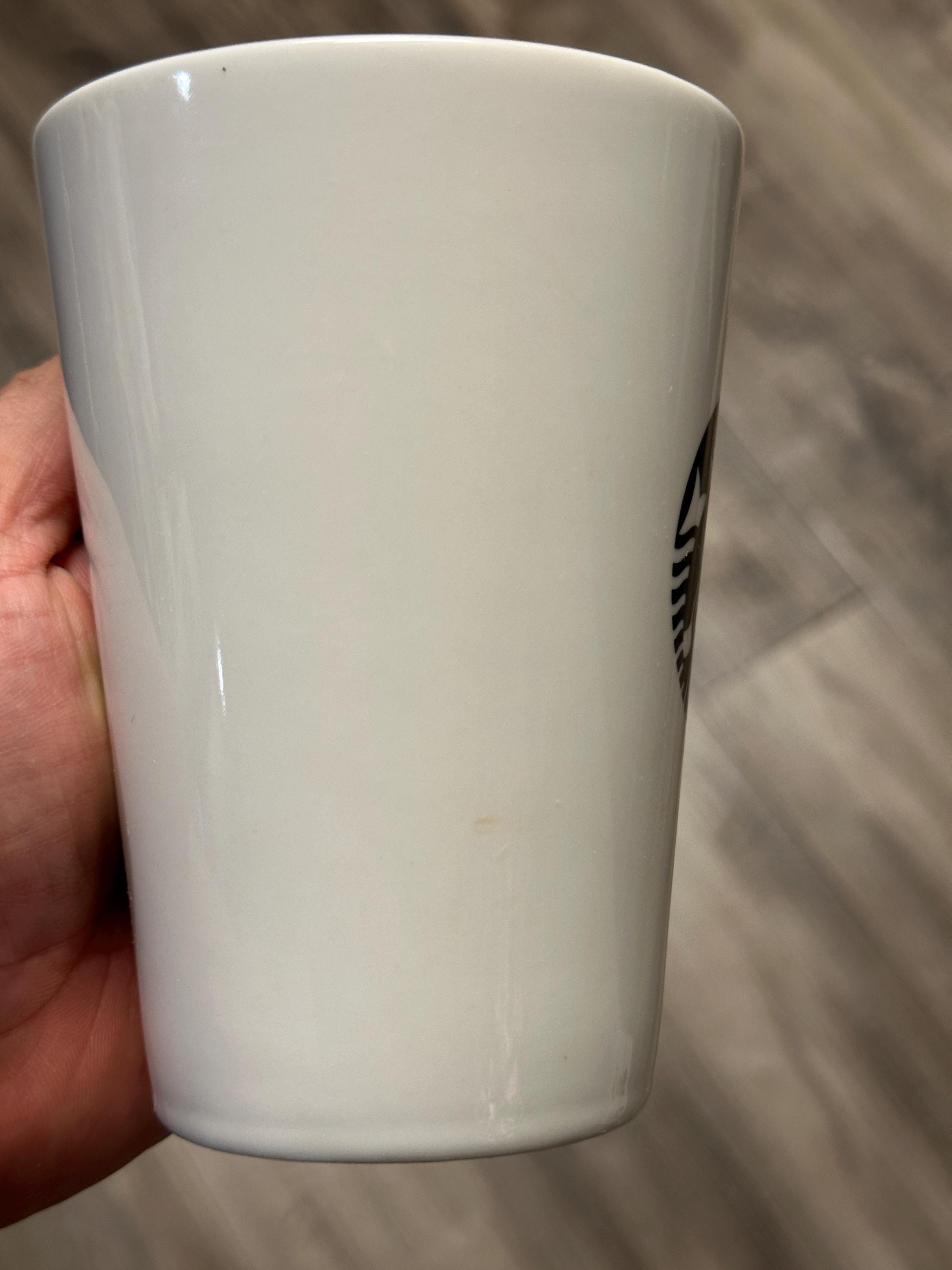 Starbucks White Mug with Black Siren 16oz – 2016, Retired. Ship fast!