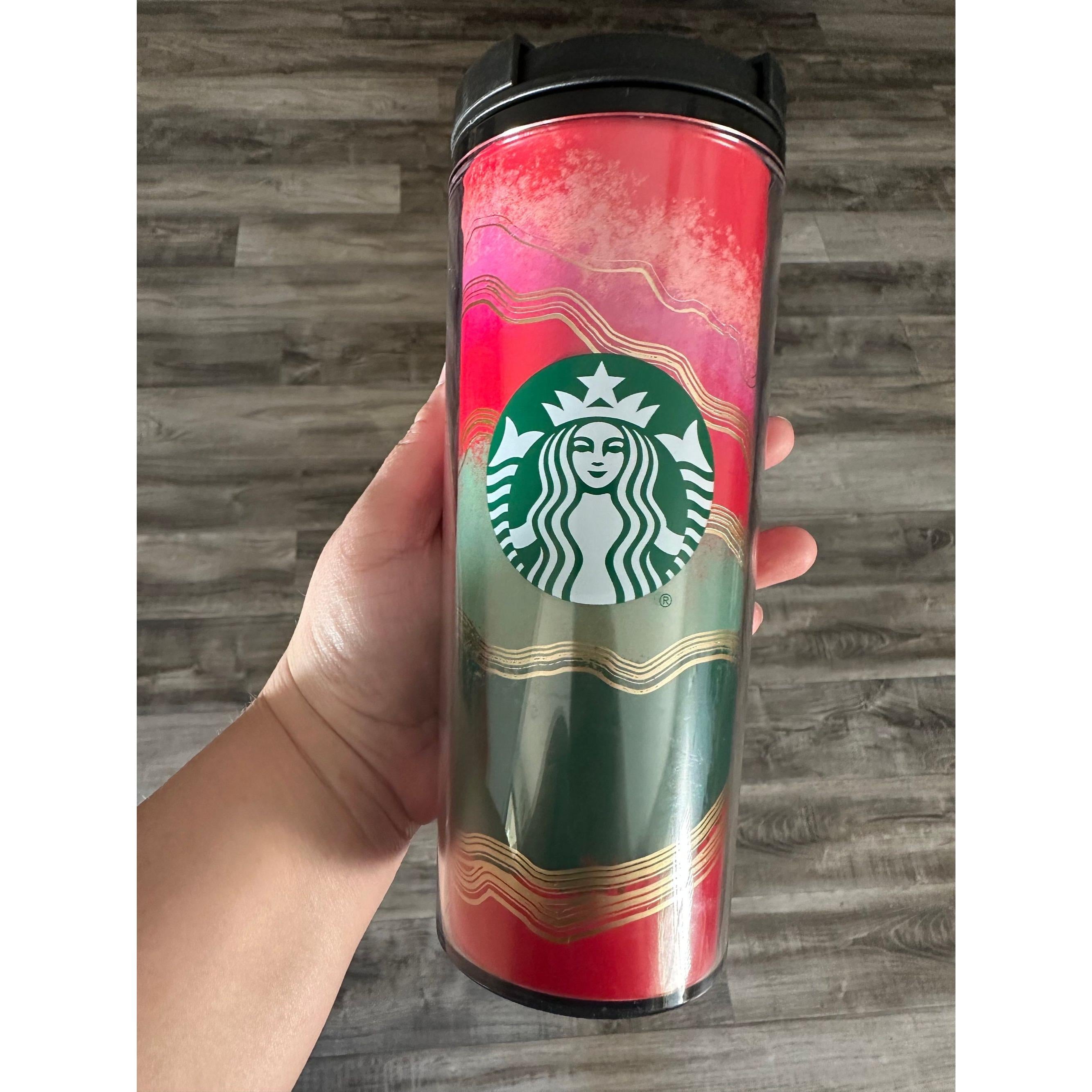 Starbucks Holiday Tumbler 16oz Red and Green Swirl. Ship Fast!