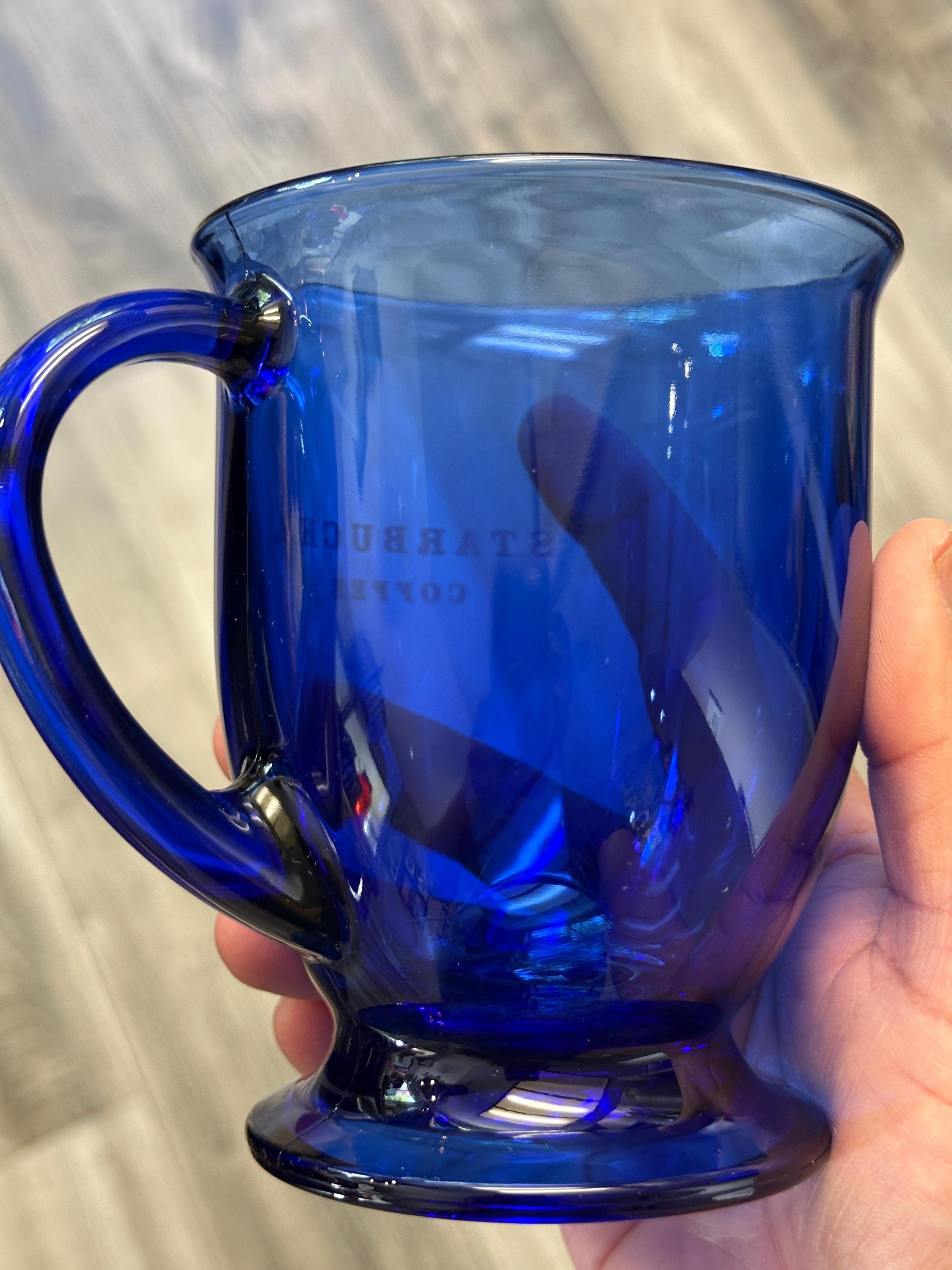Vintage Starbucks Cafe Mug 16oz – Anchor Hocking Cobalt Blue Glass. Ship Fast!
