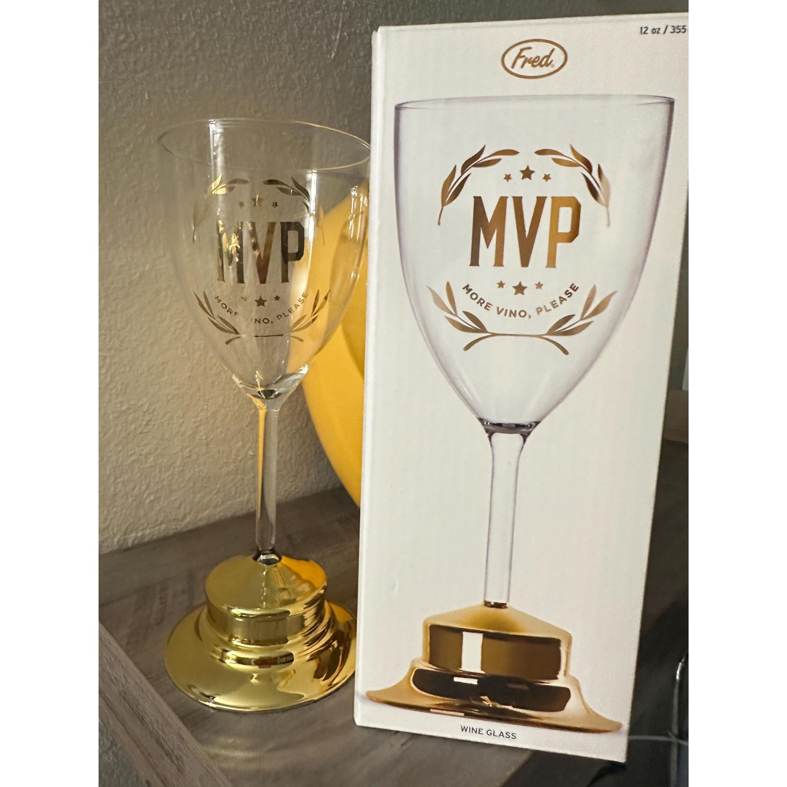 More Vino Please Wine Glass | Gold Base, Funny Wine Lover Gift. Ship Fast!