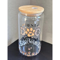 Dog Mom Glass Cup with Bamboo Lid & Straw | 16oz Iced Coffee Cup. Ship fast! | Little Joy Market