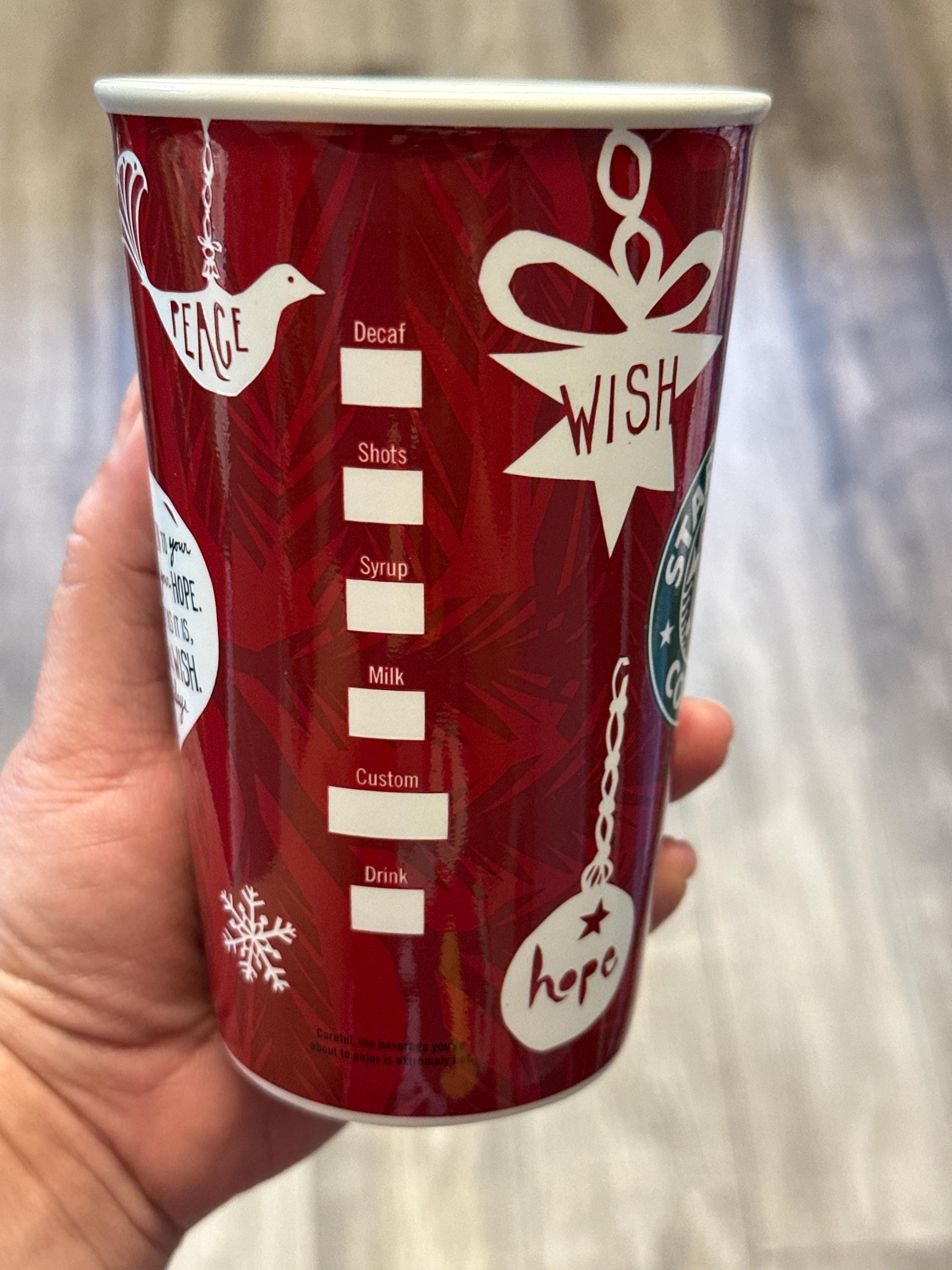 Starbucks Red Holiday Tall Cup 2009 16 oz Christmas Mug Bone China GUC