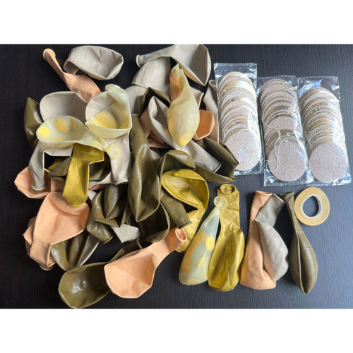 50-Piece Brown & Gold Confetti Balloon Set: Boho Party Decor | The Corner of Everything